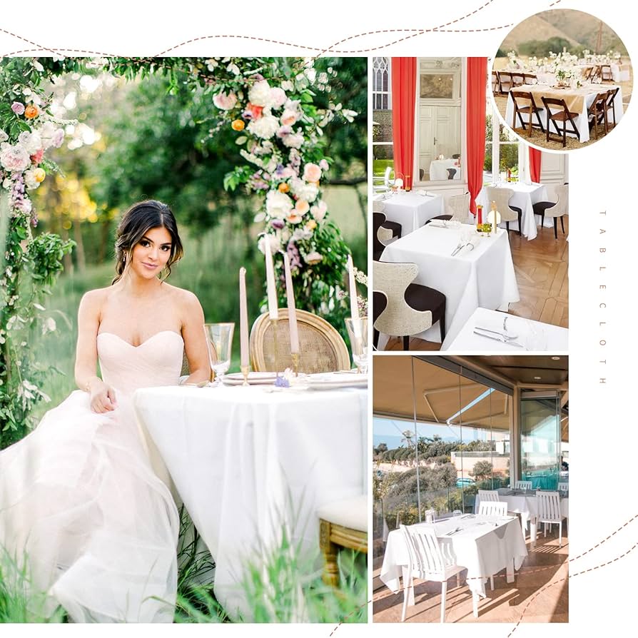 テーブル用品 sold Amazon.com: JALANCY 4 Pack Square Table Cloth 85x85 Inch