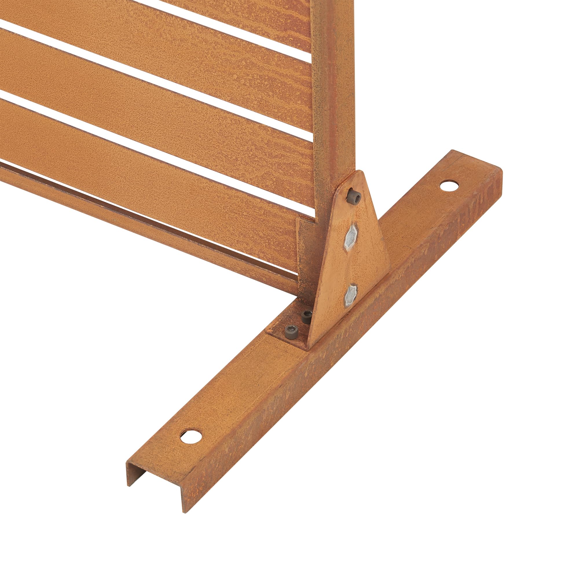 casa.pro Pannello Divisorio da Esterno in Acciaio Corten 180x120 cm Frangivista Decorativo con Doghe Orizzontali per Giardino Terrazzo Balcone Separé Moderno - Marrone Ossidato