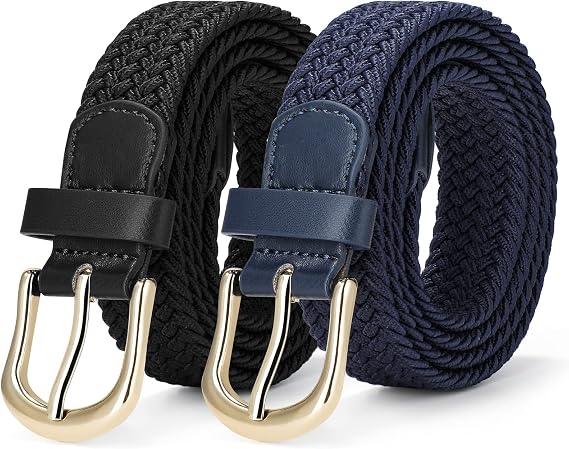 SUOSDEY Cinture elastiche intrecciate per uomo donna golf cintura in