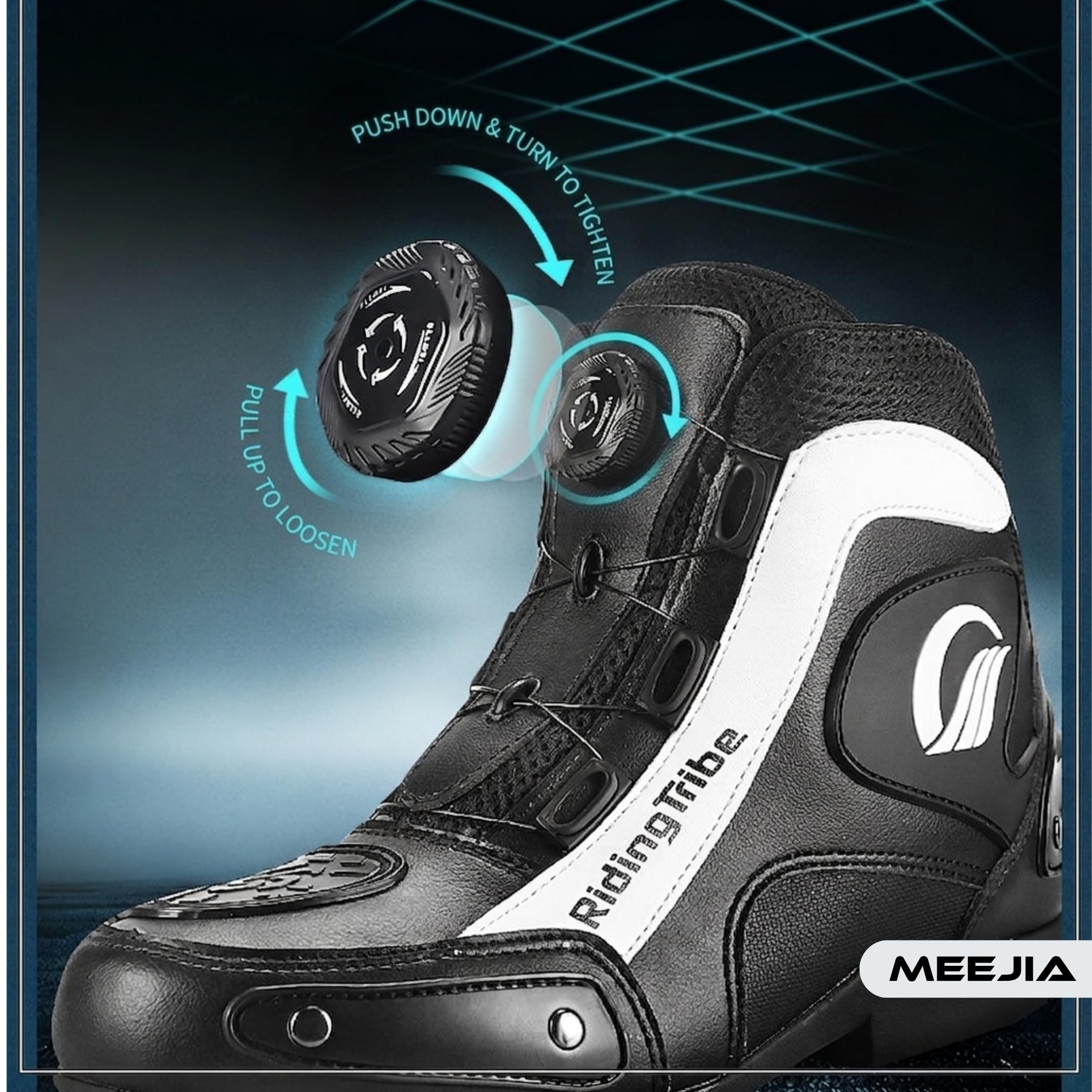 Scarpe da Moto per Uomo e Donna con Protezioni – Stivali Motociclisti Chiusura Rapida, Antiscivolo, Resistenti e Comode