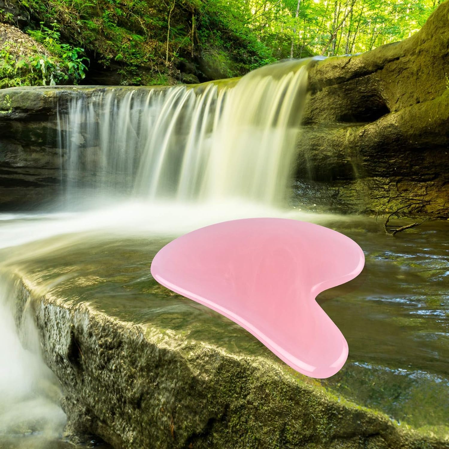 LOVLF Gua Sha Facial Tools, Gua Sha Trigger Point Massager Tool with Smooth Edge for Physical Therapy and SPA Acupuncture Therapy, Resin Gua Sha Used for Face, Eyes, Neck and Body (Pink)