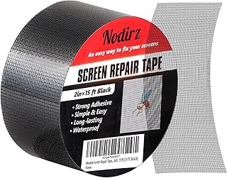 Window Screen Repair Tape, 2 in X 15 FT (180IN) Screen Repair Kit for Windows or Doors, Strong Adhesive Screen Patch Repair Kit Mesh Repair (Black, 15 FT)