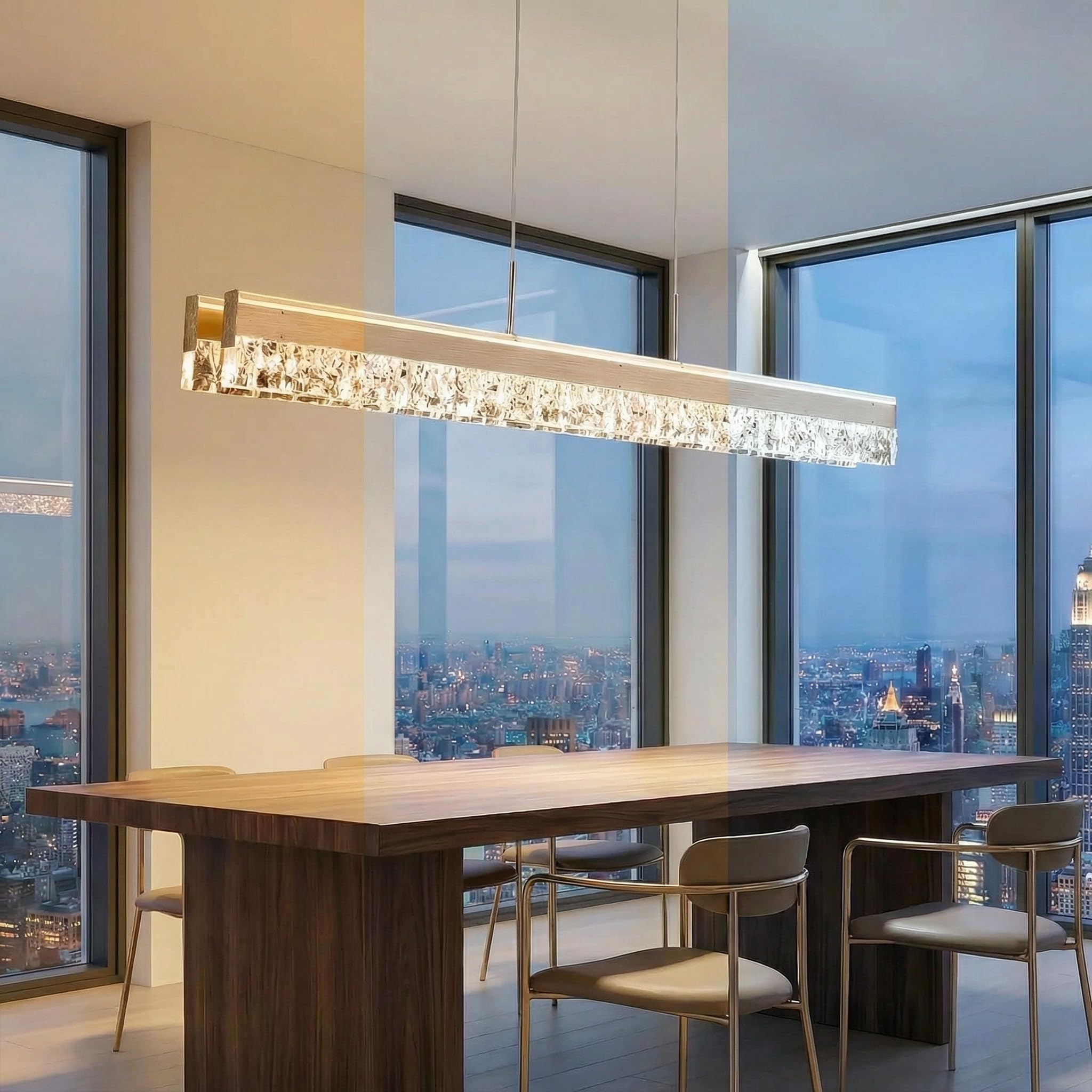 Suspension LED réglable avec télécommande pour salon et cuisine
