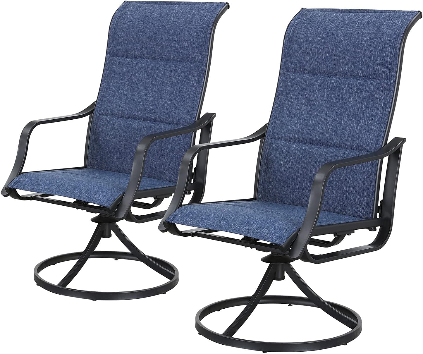 Top Space Patio Dining Chairs 2 Pieces Outdoor Metal Swivel