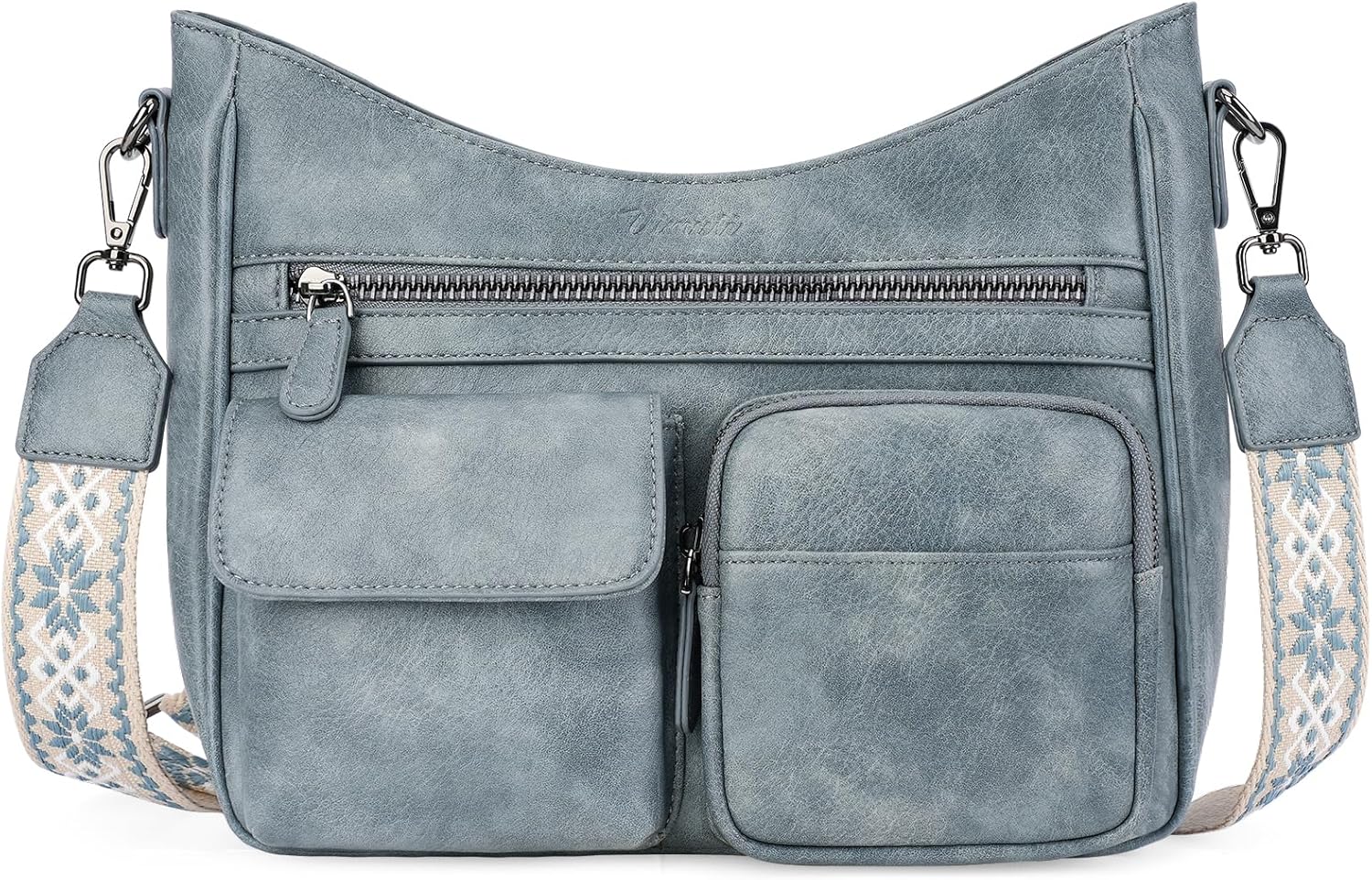 Crossbody Bags for Women Trendy Vegan Leather Crossbody Purse Shoulder Handbags Multiple Pockets Hobo Bag Ladies