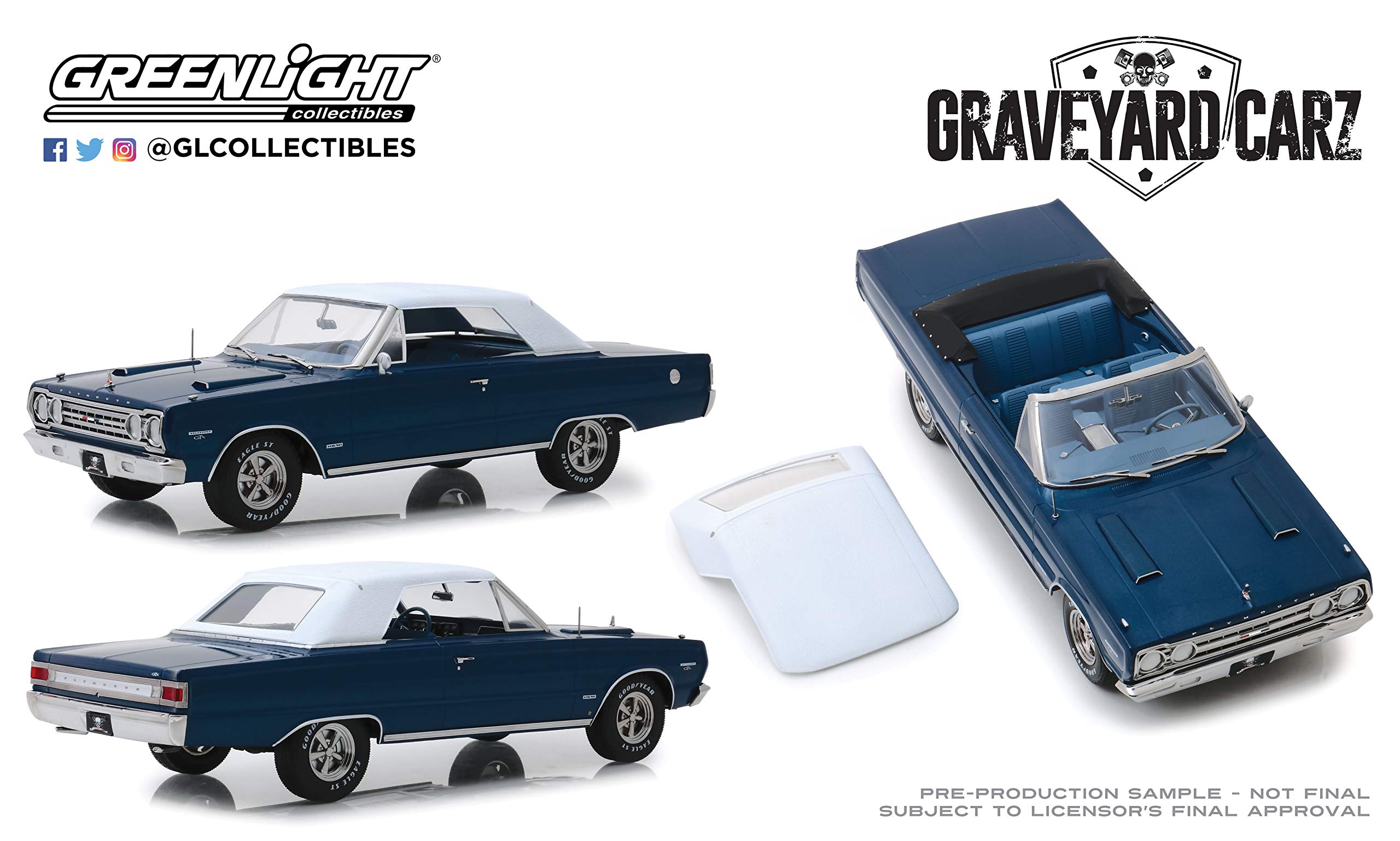 Greenlight19059 1: 18 Artisan Collection - Graveyard Carz (2012-Current TV Series) - 1967 Plymouth Belvedere GTX Convertible