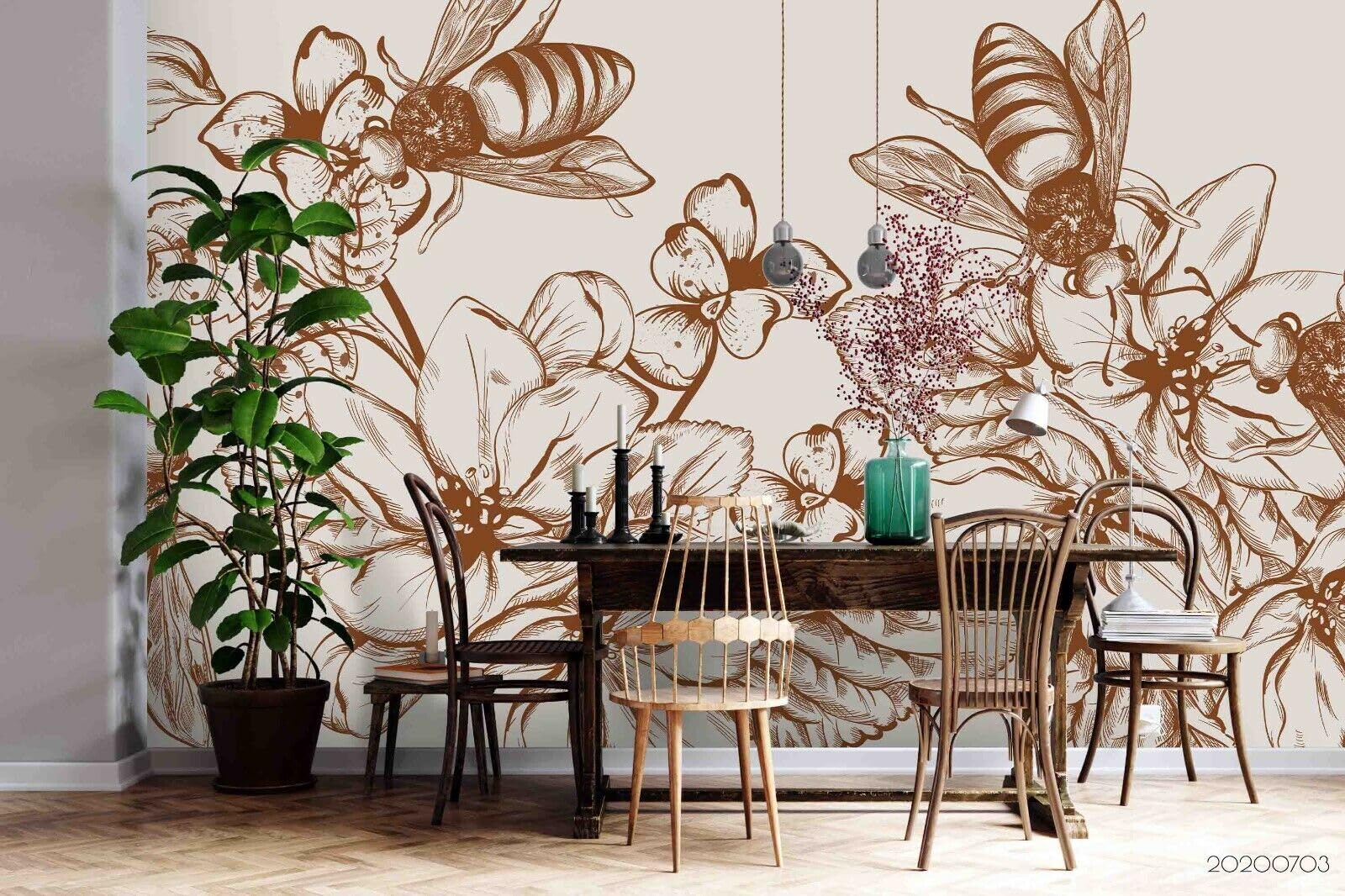 Papier peint panoramique 3D fleurs pour transformer la chambre d'enfant et le salon