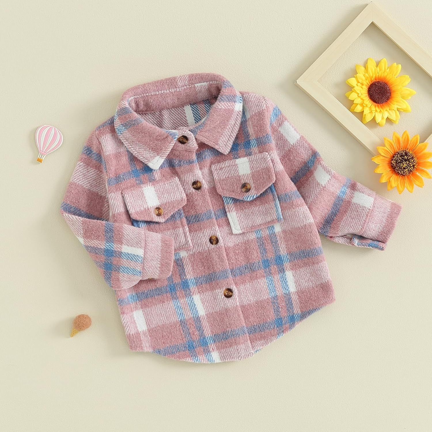 MERSARIPHY Baby Boy Flannel Shirt Toddler Plaid Shirt Baby Button Down Jacket Coat Infant Fall Outfits - Image 3