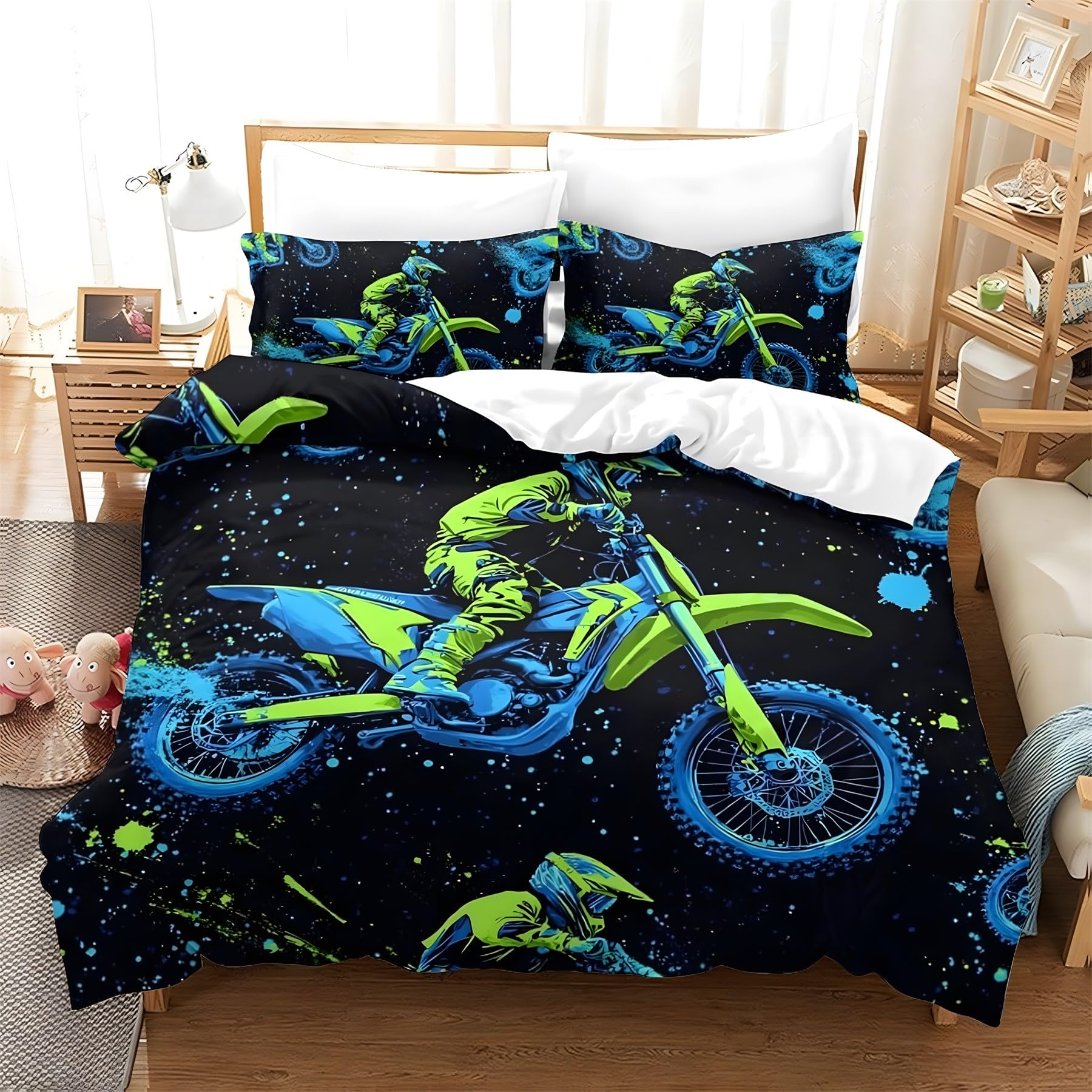 Housse de couette 200x200 moto parure de lit idéale pour offrir à un passionné