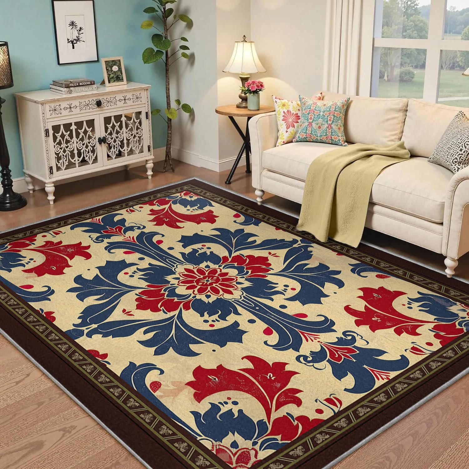 Alfombras Lavables salón Floral Boho Vintage 80x150
