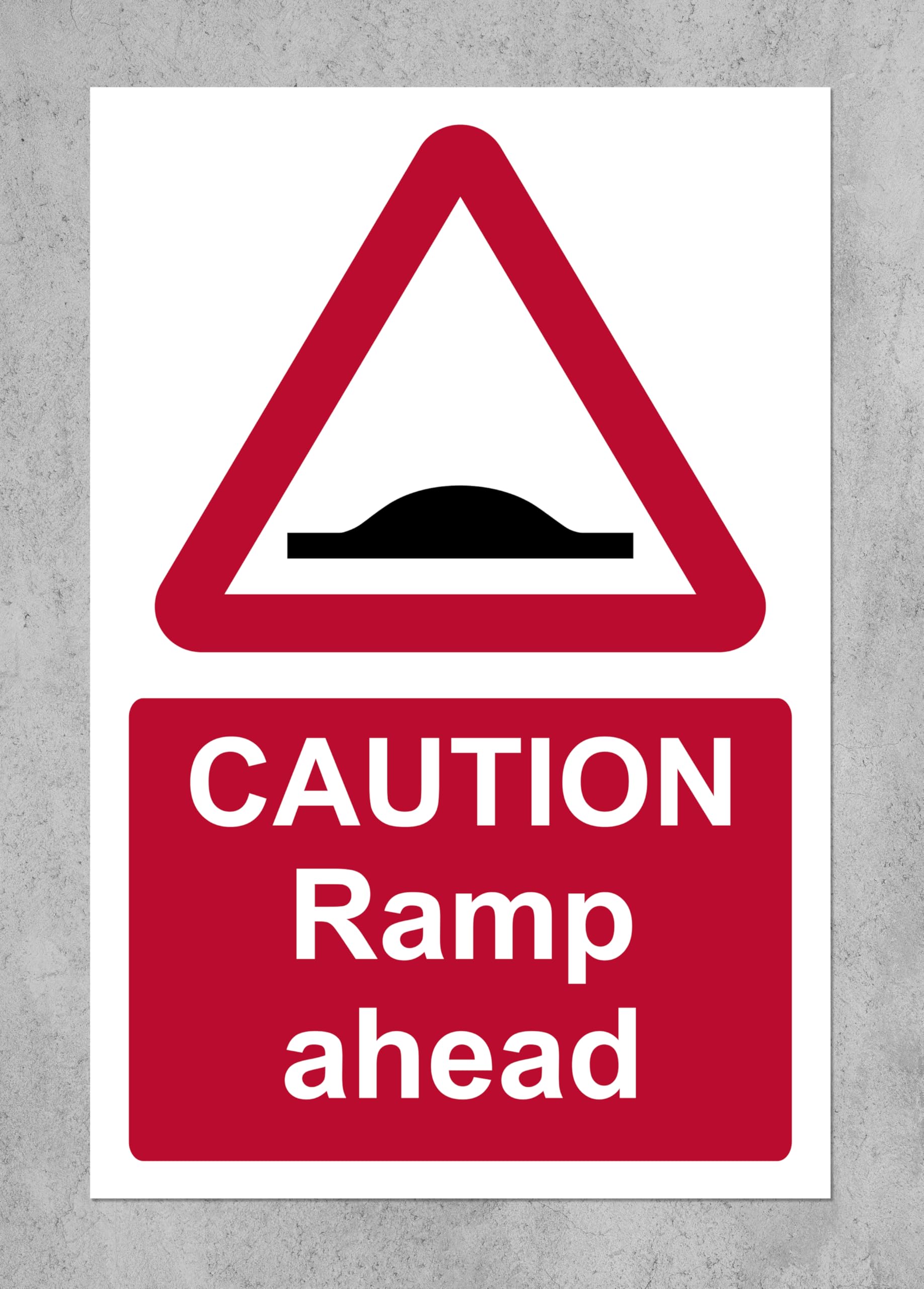 Caution ramp ahead/Speed hump Sign - 3mm Aluminium sign (300mm x 200mm)