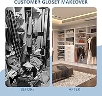 Vista 5 de 4 Drawer Short Tower, Modular Wood Closet System Organizer with Storage, Clothing Rack for Hanging Clothes, White, 25.5"W