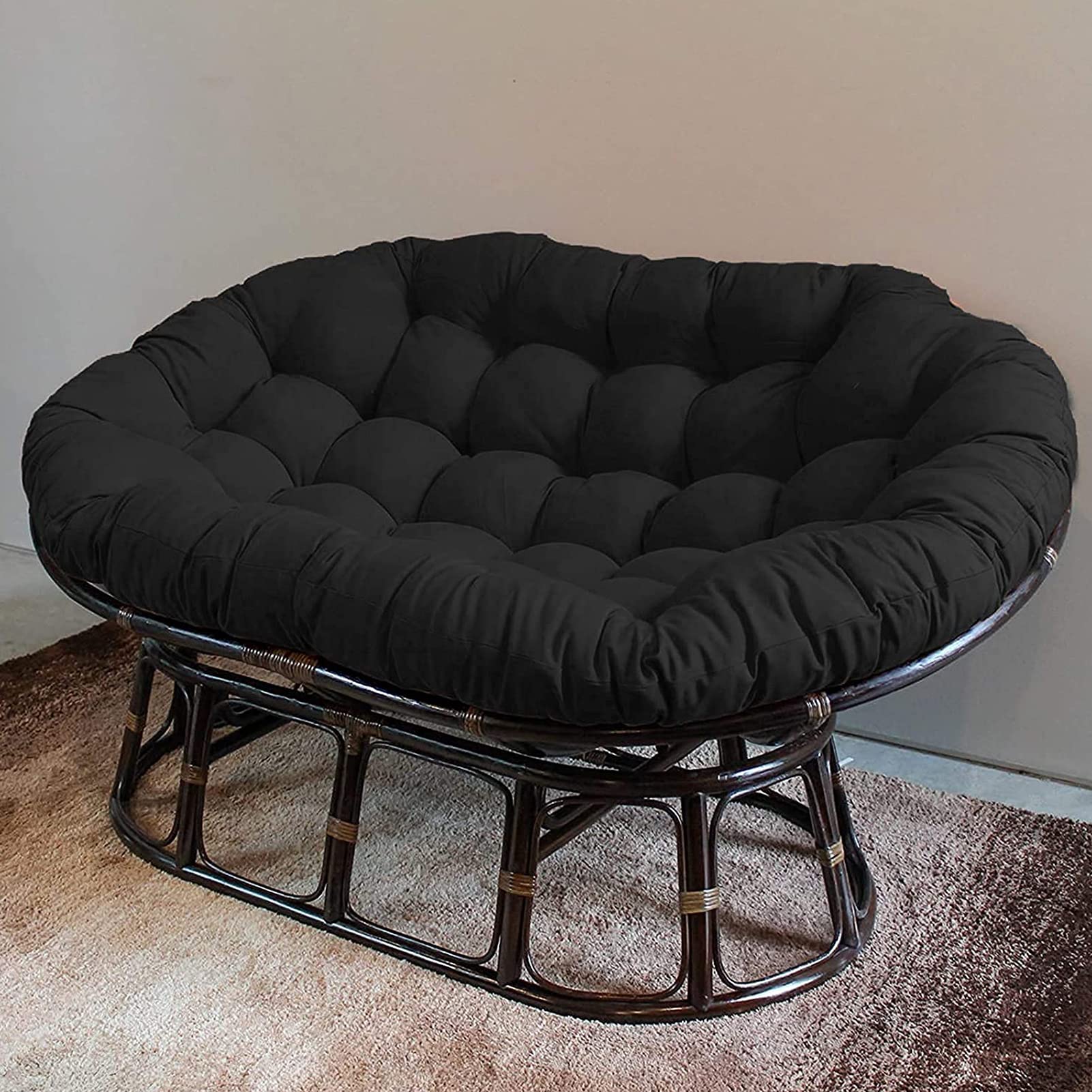 Doppio cuscino impermeabile oversize per sedia a dondolo da esterno, cuscino extra spesso da giardino, 170,2 x 119,4 x 15,2 cm, marrone, perfetto per patio e relax