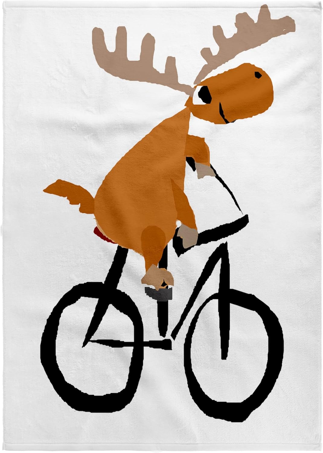 3dRose Funny Moose Riding a Bicycle Art 22x30 Bath Hand Pool Towel