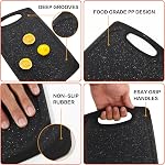 Conseil de coupe, Ensemble de 3 Plaques de cuisson en plastique antidérapantes avec poignée Grooves de jus pour les légumes de viande Fruits. Noir