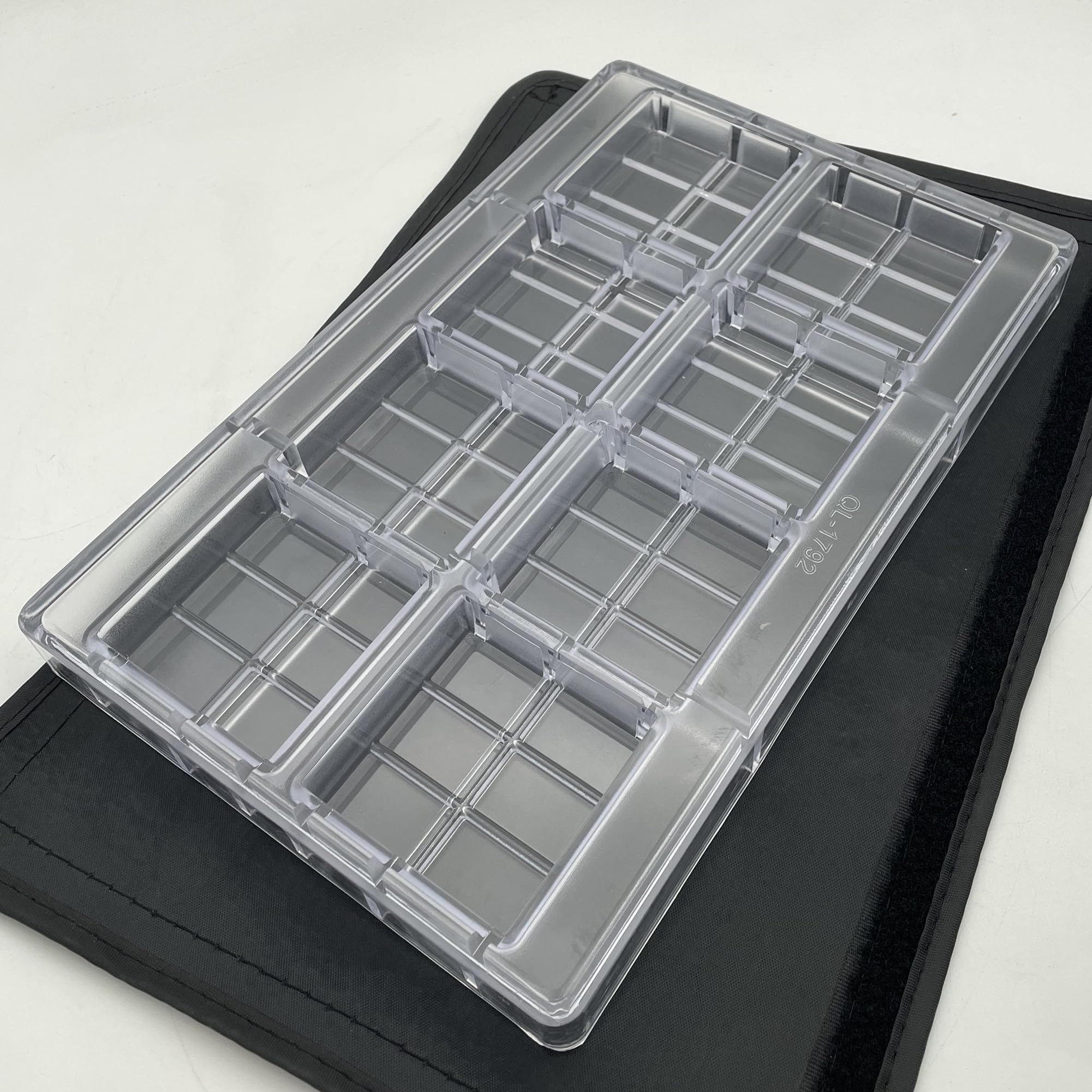 8Cups - Molde profesional de barra de chocolate de 6 secciones, bandeja de plástico transparente para hacer dulces, molde profundo para rellenar chocolates
