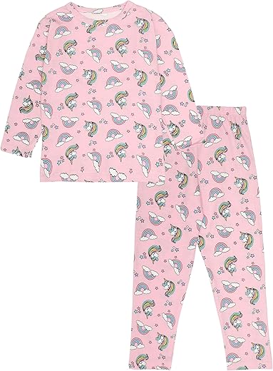 NammaBaby Girl’s Premium Cotton Night Suit (Printed T-Shirt & Pant Set/Girls Night Dress/Nightwear) Pack of 1