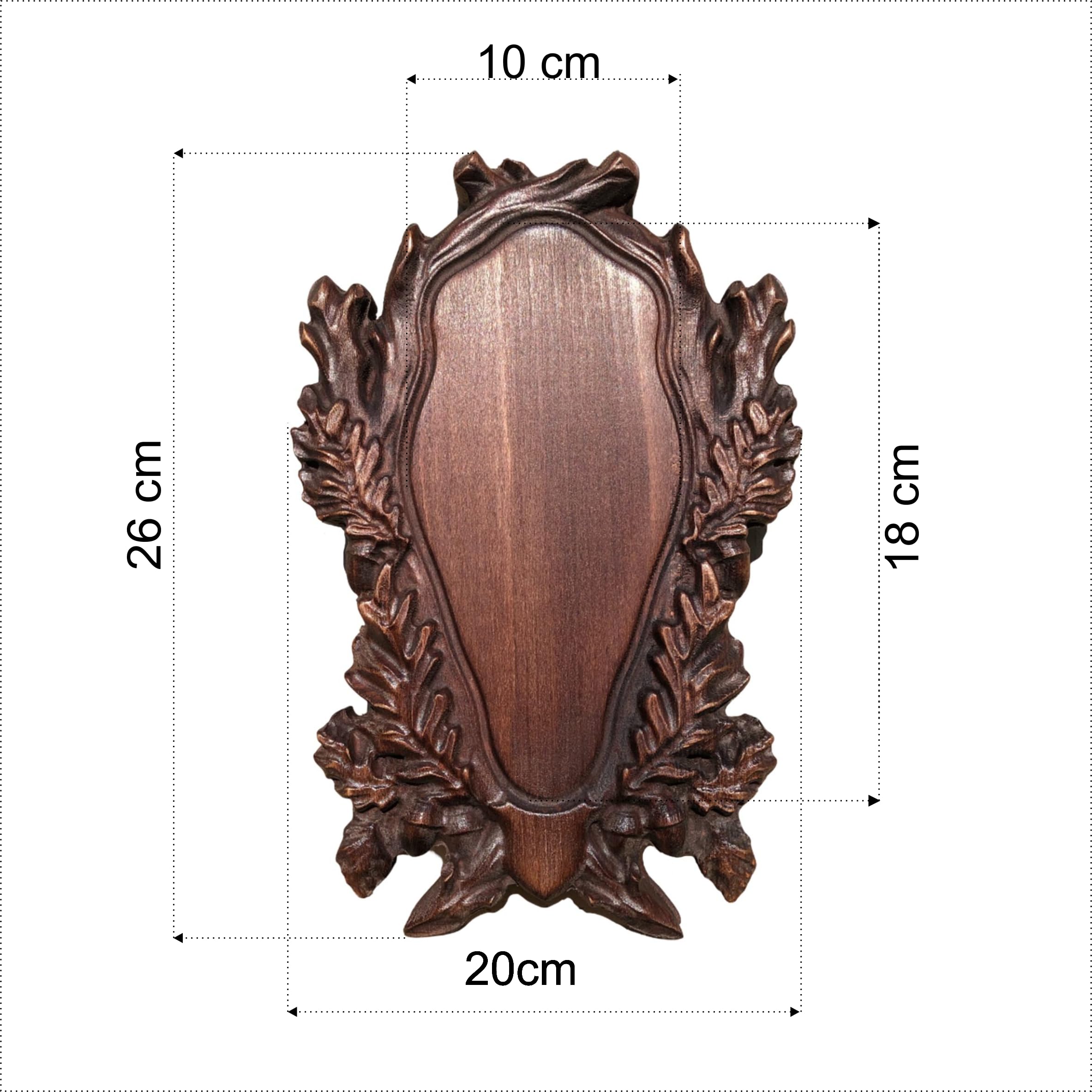 Trophy Shield - Tabla de madera de haya maciza para cazar trofeos de cornamenta como jabalí, ciervo, cabras (palisandro)