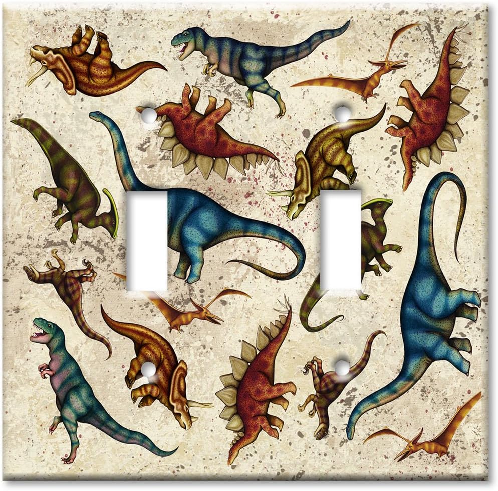 Art Plates - Dinosaur Toss Switch Plate - Double Toggle