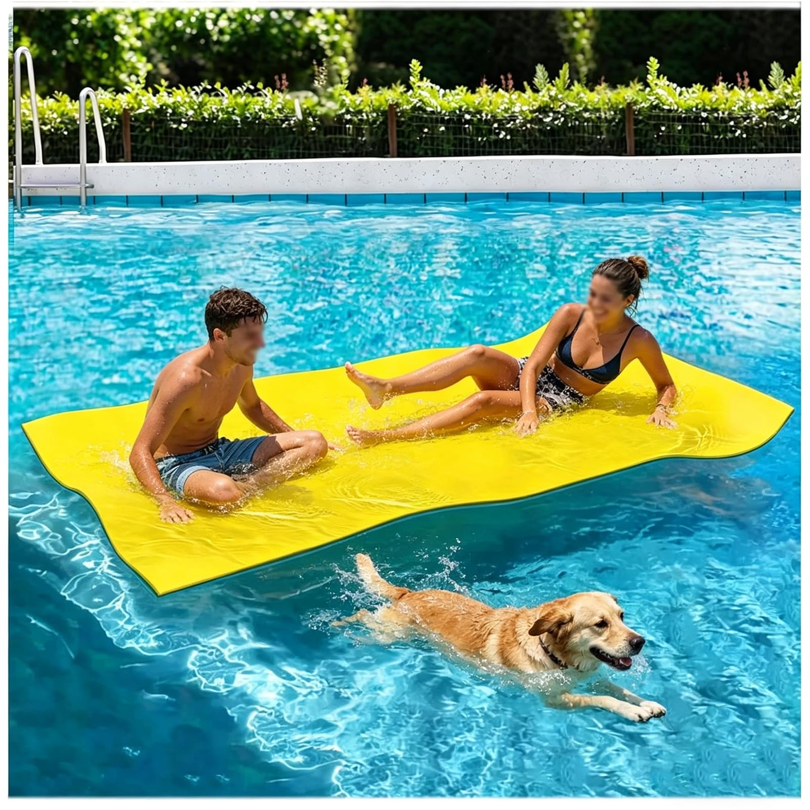 Tapis d'eau flottant, 3 couches de mousse XPE indéchirable pour lac, piscine, rivière, océan, durable pour s'amuser sur l'eau