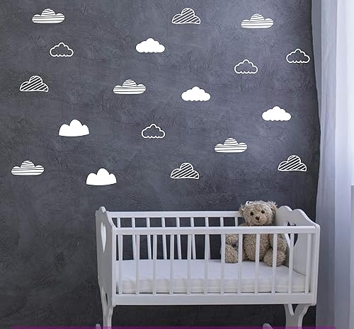 Calcomanías de pared de nube, decoración de pared para habitación de los niños, calcomanías de pared de nube, calcomanías de vinilo para bebés,