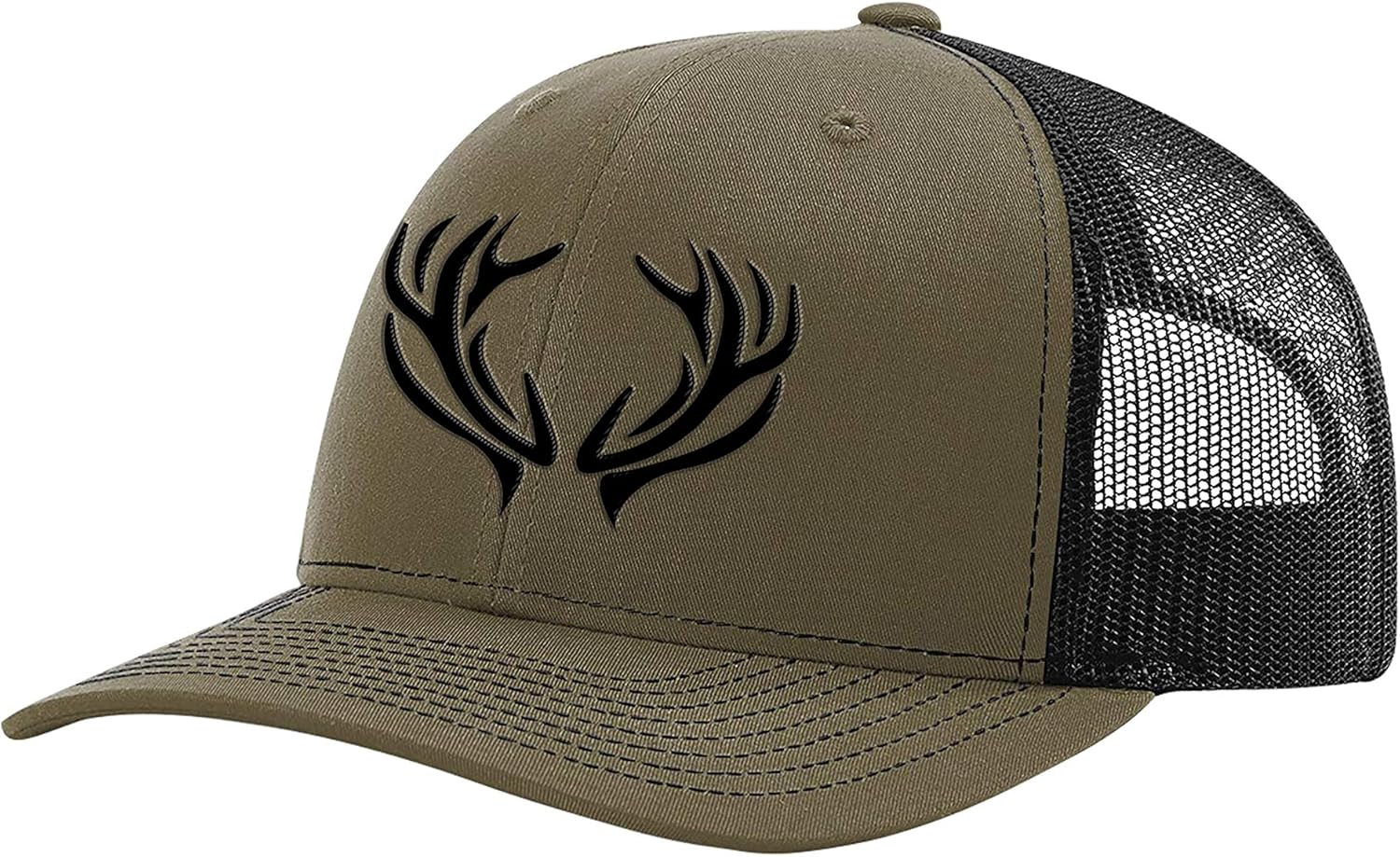 Heritage Pride Men's 3D Embroidered Deer Antlers Mesh Back Trucker Hat