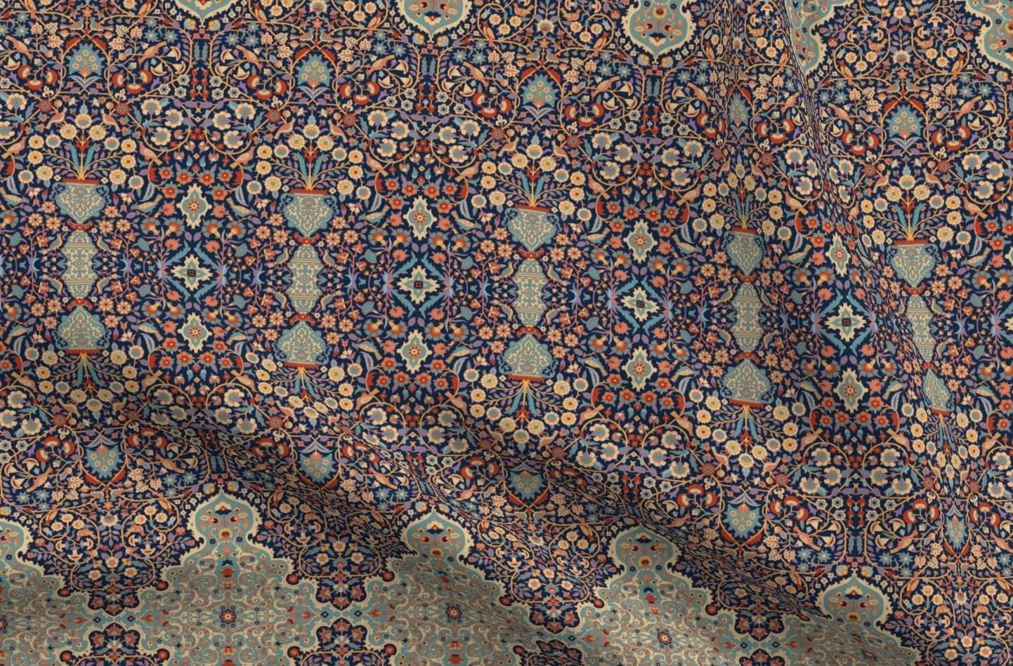 Spoonflower Fabric - Victorian Art Deco Damask Floral Antique Style Printed on Minky Fabric by The Yard - Sewing Baby Blankets Quilt Backing Plush