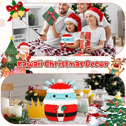 Miniatura 6 de Christmas Axolotl Plush Toy, 8-Inch Axolotl Stuffed Animal Christmas Plush Pillow, Soft Stuffed Animals Gifts for Kids Adults Birthday,Blue