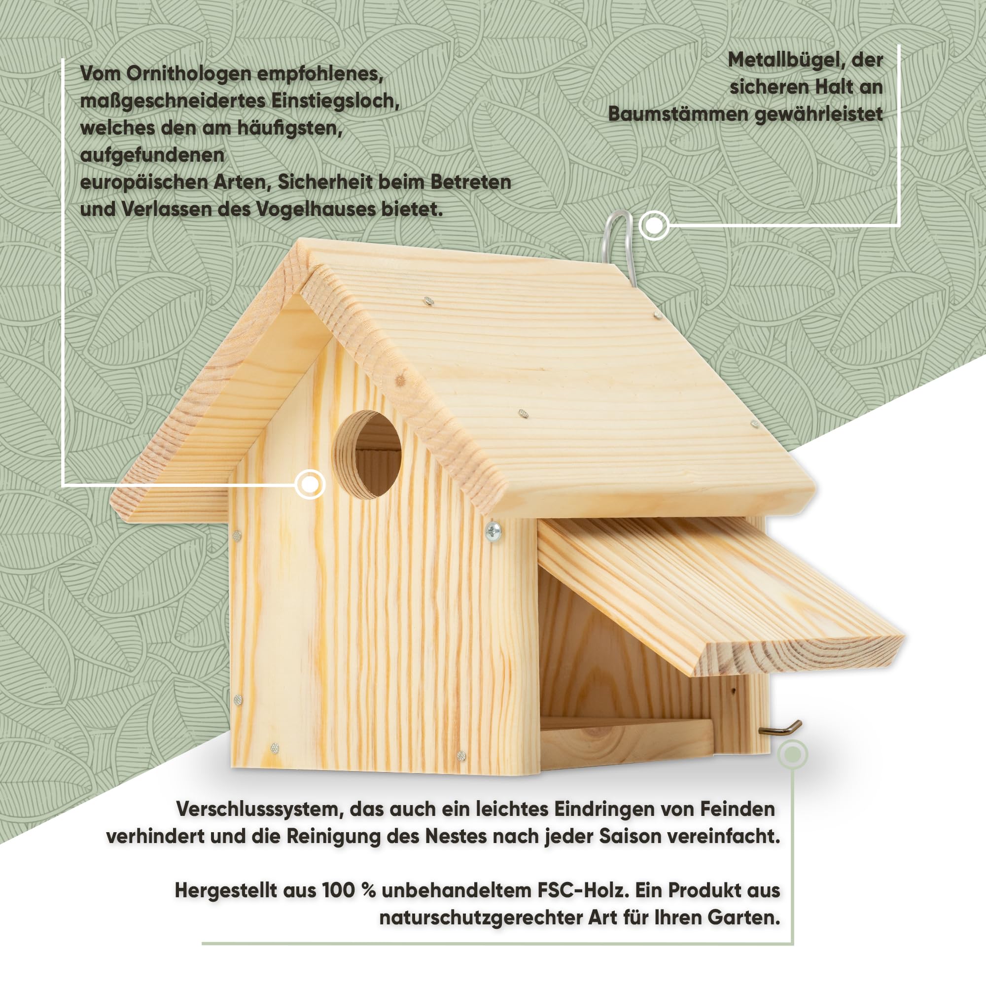 Mice&Co Vogelhaus aus Holz zum Bemalen | DIY Bastelset Nistkasten Garten | Mit 12 Farben und 2 Pinseln | Bauen, Bemalen und Gestalten als Familie