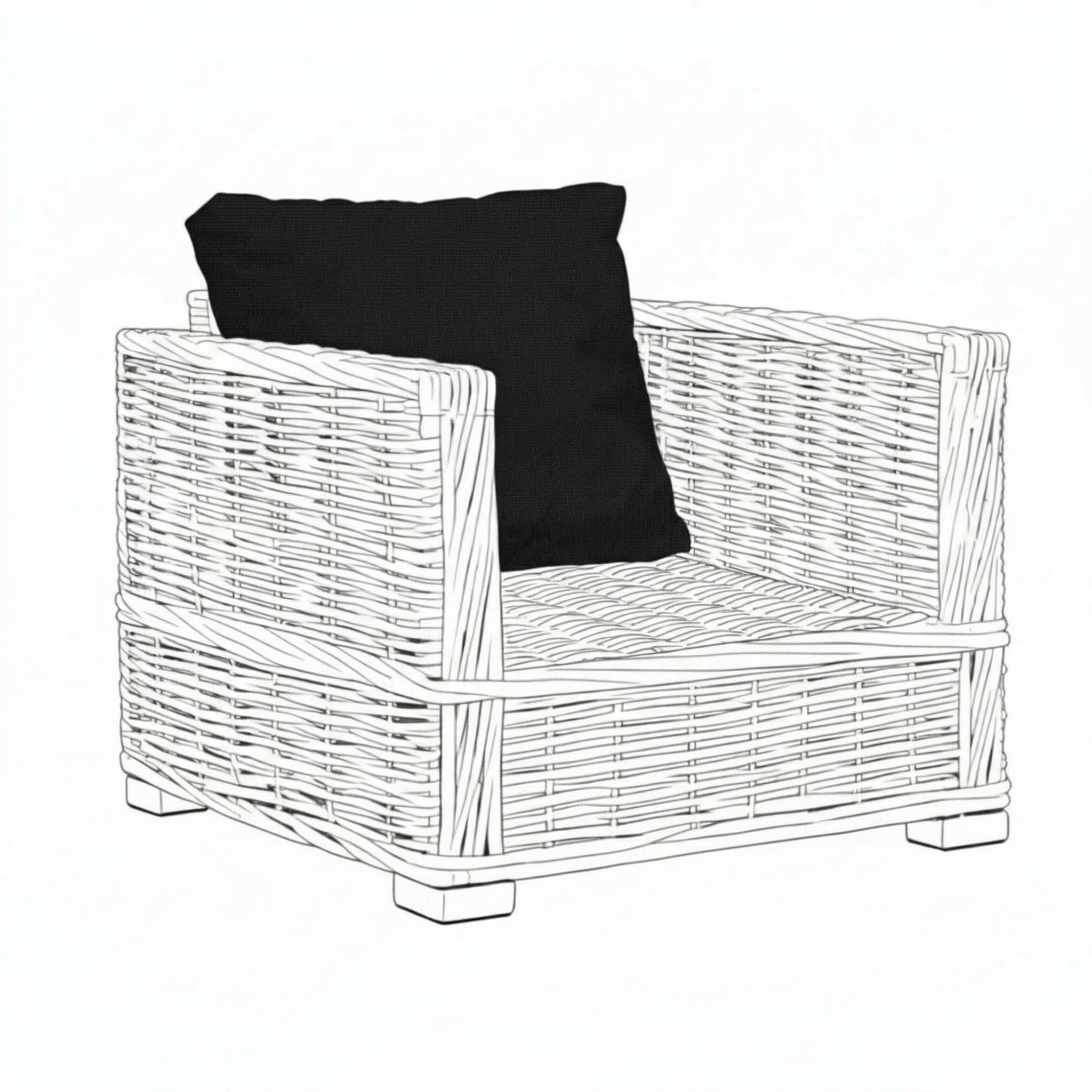Kosiproducts Replacement Rattan Cushions Water Resistant for Outdoor Patio Garden Seating [Grey, Cushion Only 54x40]