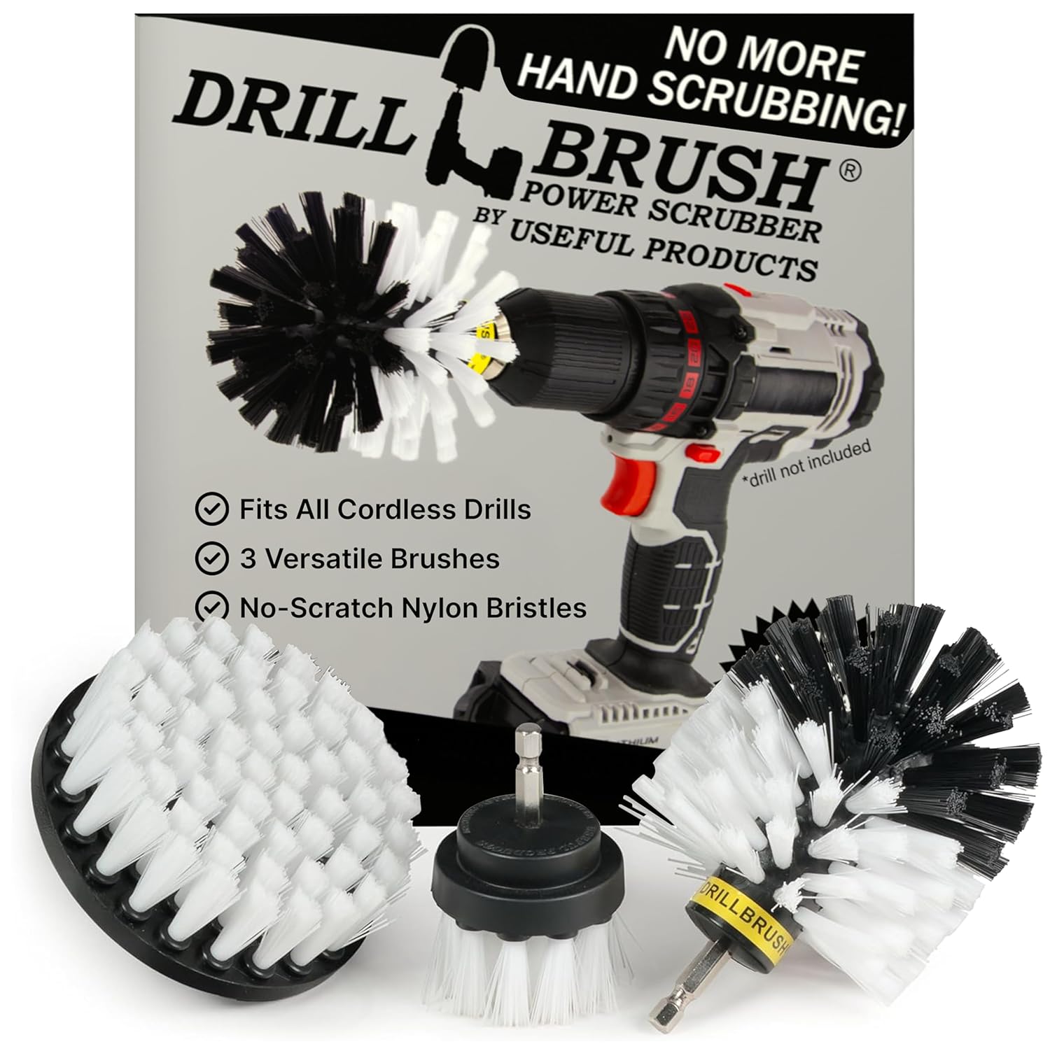 Drillbrush Car Detailing Kit Drill Brush Set Soft Bristle Power Scrubber Attachments for Cleaning Car Interior Upholstery Carpet
