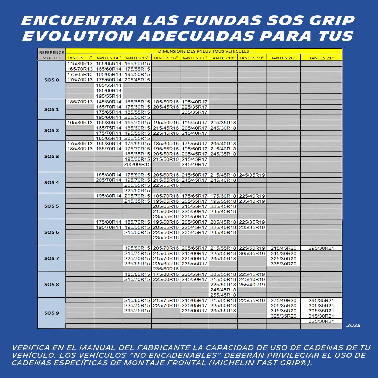 MICHELIN 008419 SOS GRIP Cadenas de nieve textiles Coche, Fundas de nieve para neumáticos, EVO 9