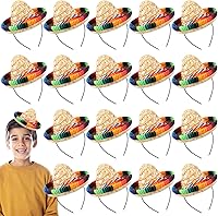 Vista 1 de Libima 18 sombreros mexicanos para fiesta, decoraciones de fiesta mexicana a granel para niños y adultos, diadema de paja de tela de Halloween