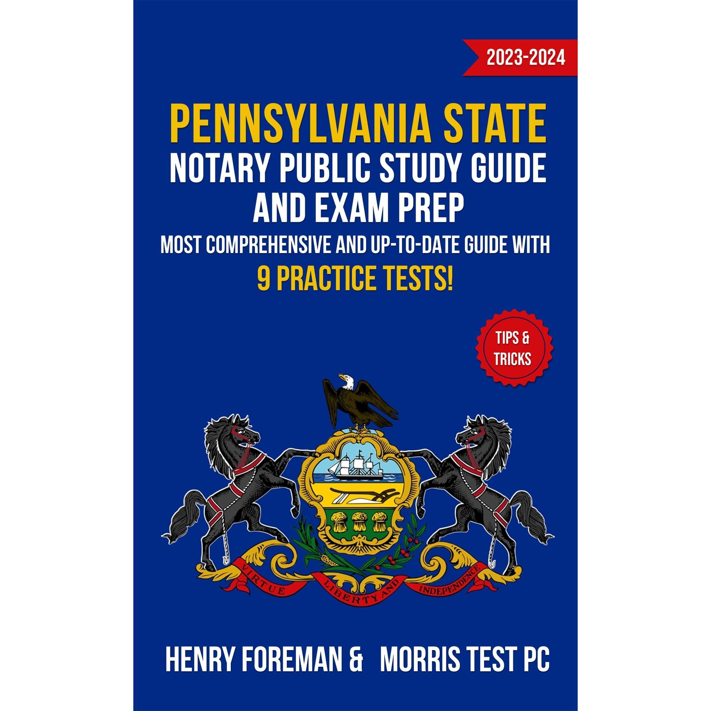 Pennsylvania State Notary Public Study Guide and Exam Prep 2023-2024