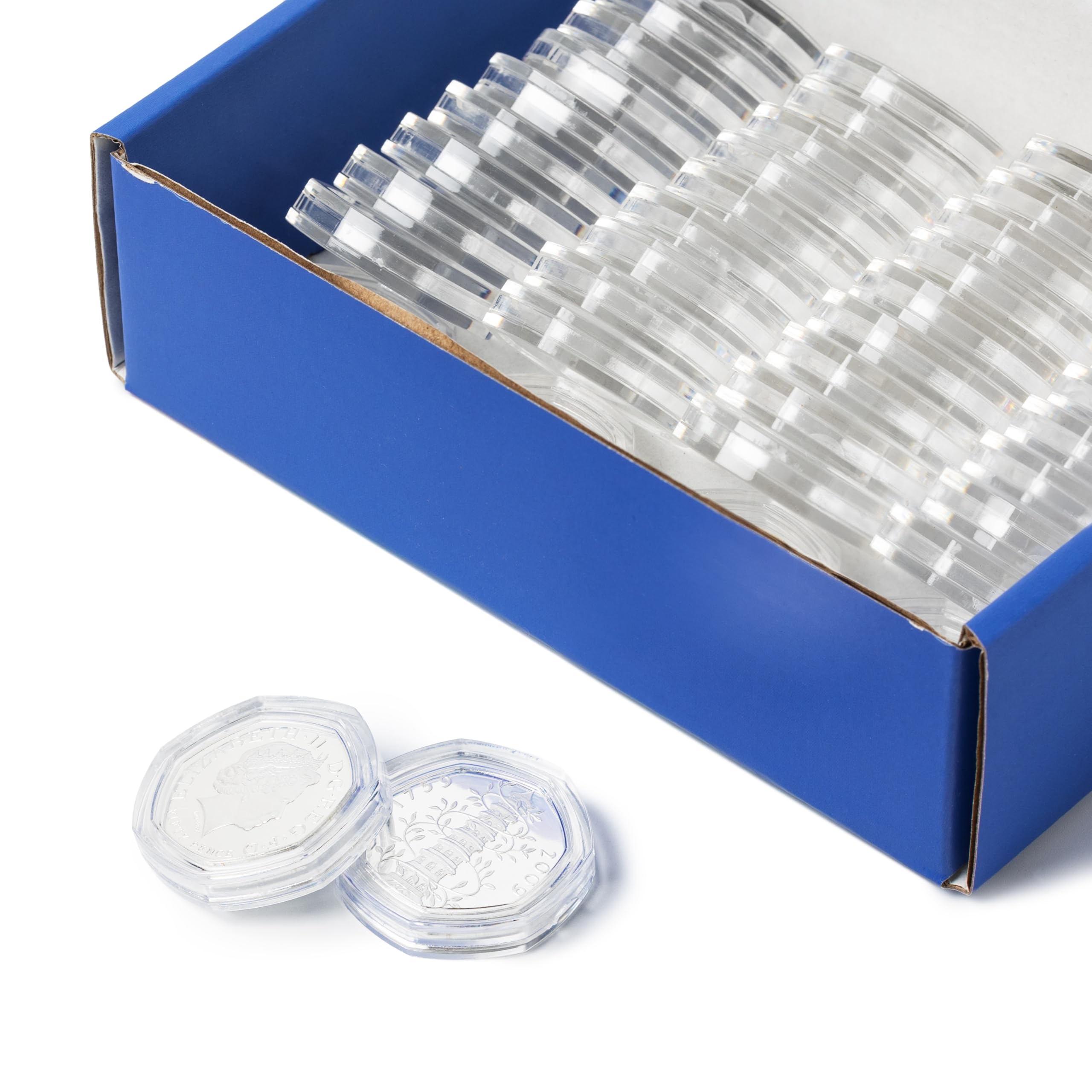 The Coin Standard 40x 50p Coin Capsules, Custom Heptagonal Fit 50 Pence Holders - Image 4