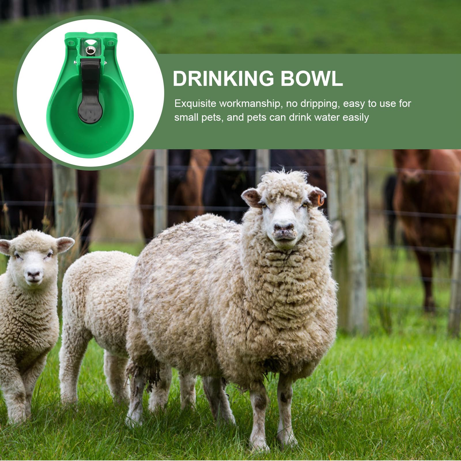Tofficu Fontana Automatica per L'acqua del Bestiame Grande Capacità, Ciotola per Bere Mucche e Ovini, Strumento Pratico per Abbeveraggio Animali da Fattoria