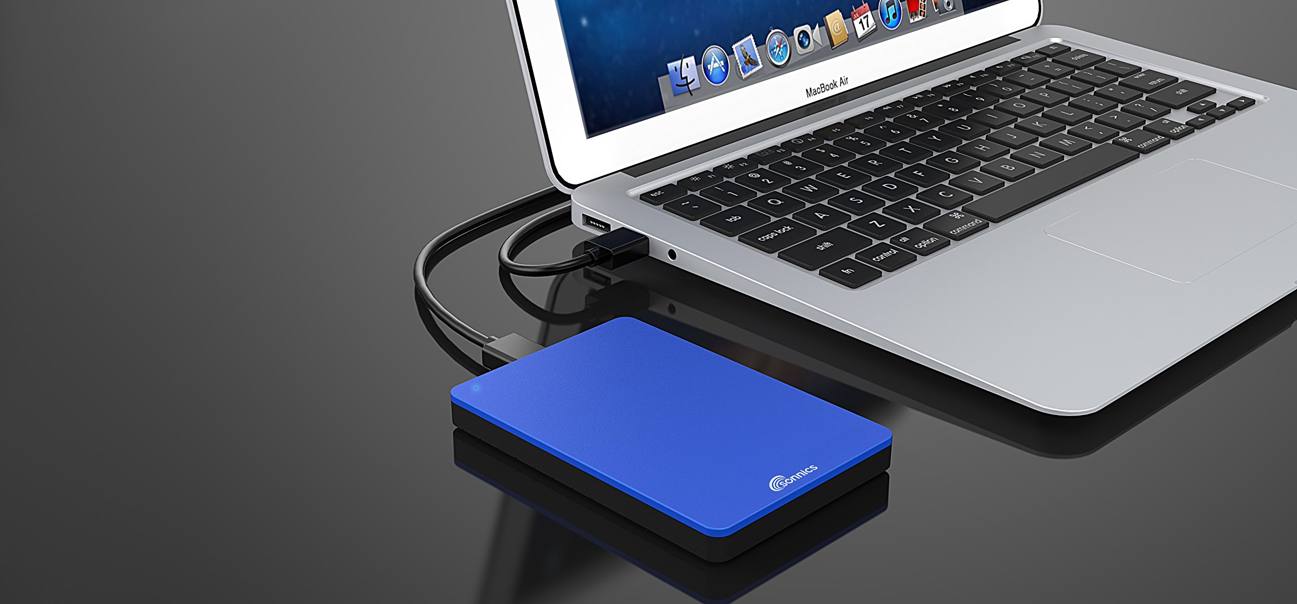 Sonnics 750 GO Bleu Disque Dur Externe Portable USB 3.0 Super Rapide Vitesse de Transfert pour Une Utilisation avec Un PC Windows, Apple Mac, Xbox One et PS4