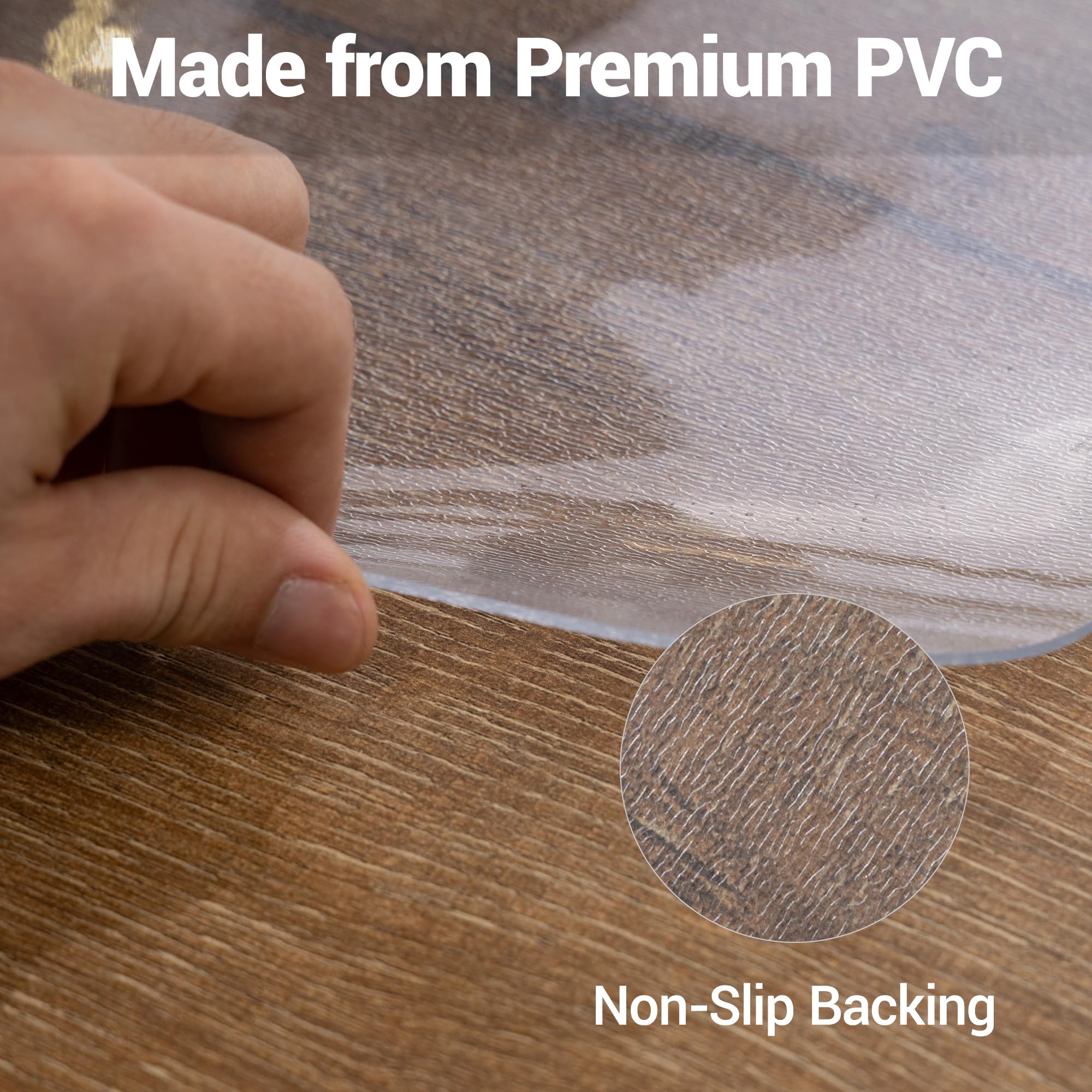 Clear Chair Mat for Hard Floor 36 x 48 inches Transparent Hardwood Floor Mats Under Rolling Chairs for — view 3