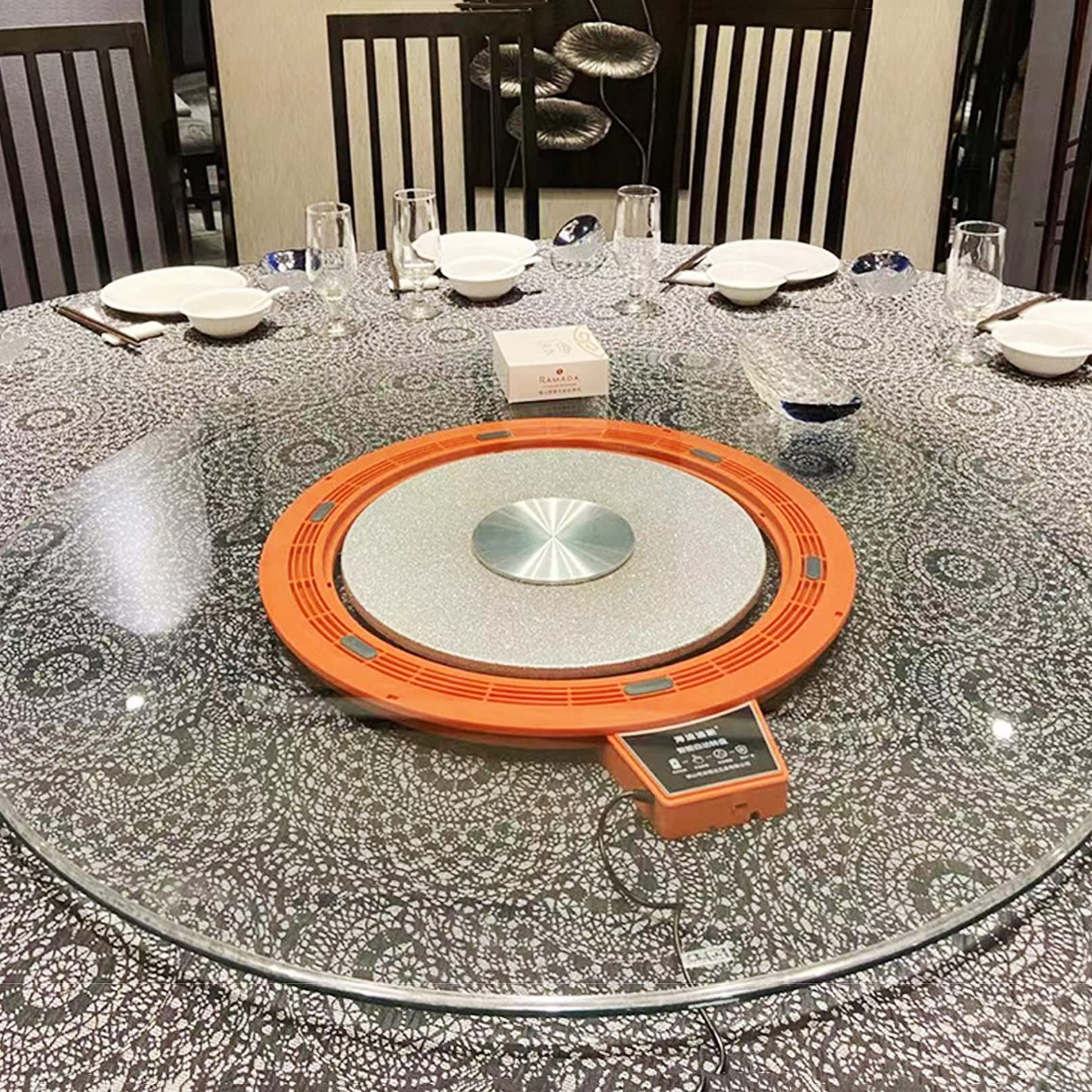 Plateau tournant Lazy Susan, Support Rotatif électrique à 360 degrés, capacité 54 kg, Plateforme rotative Automatique avec câble USB pour présentation Produits photographiques.