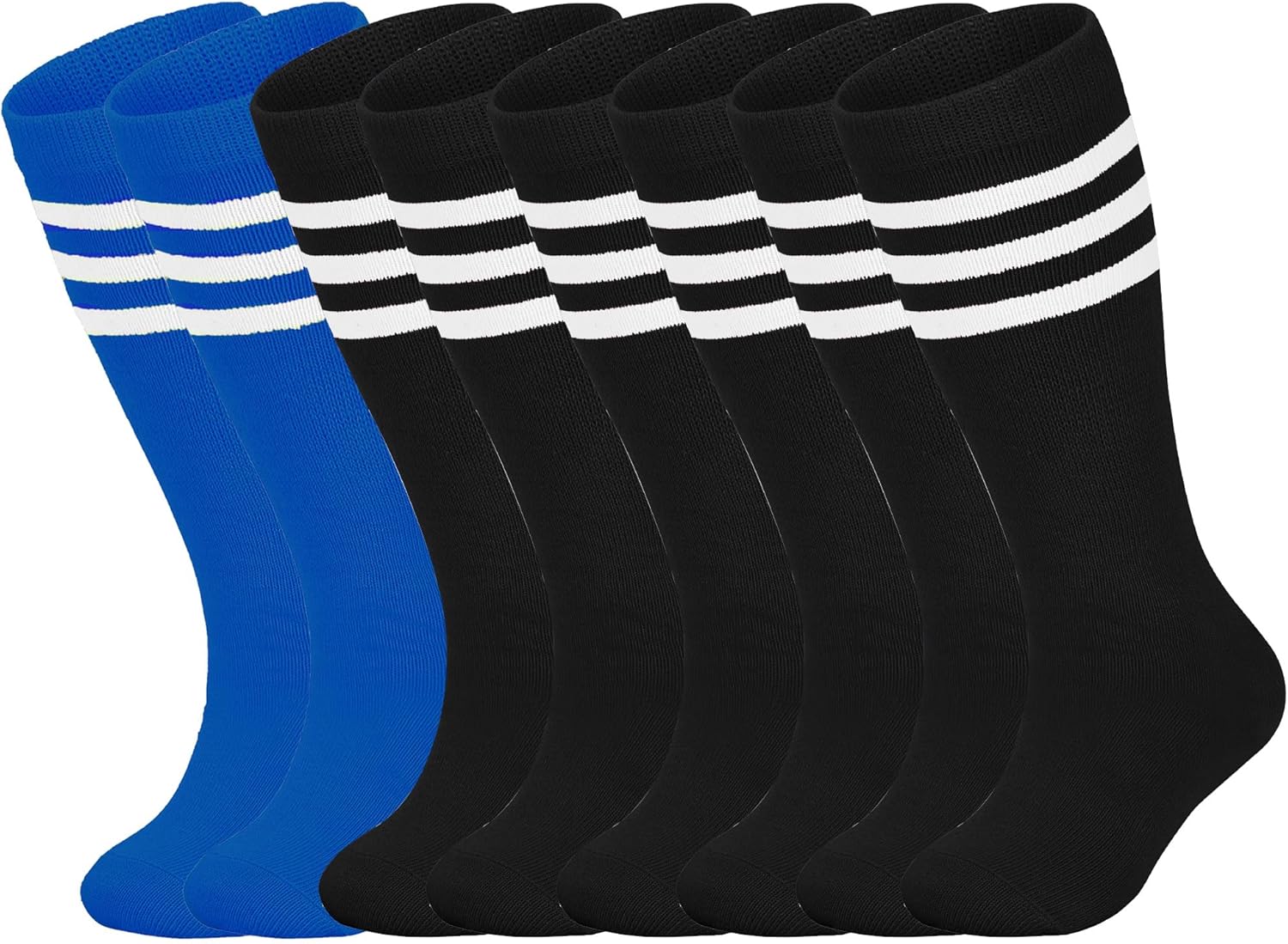 LPMOERA 4 Pairs Toddler Soccer Socks Girls Boys Baseball Softball Sock Football Knee-High Athletic Socks