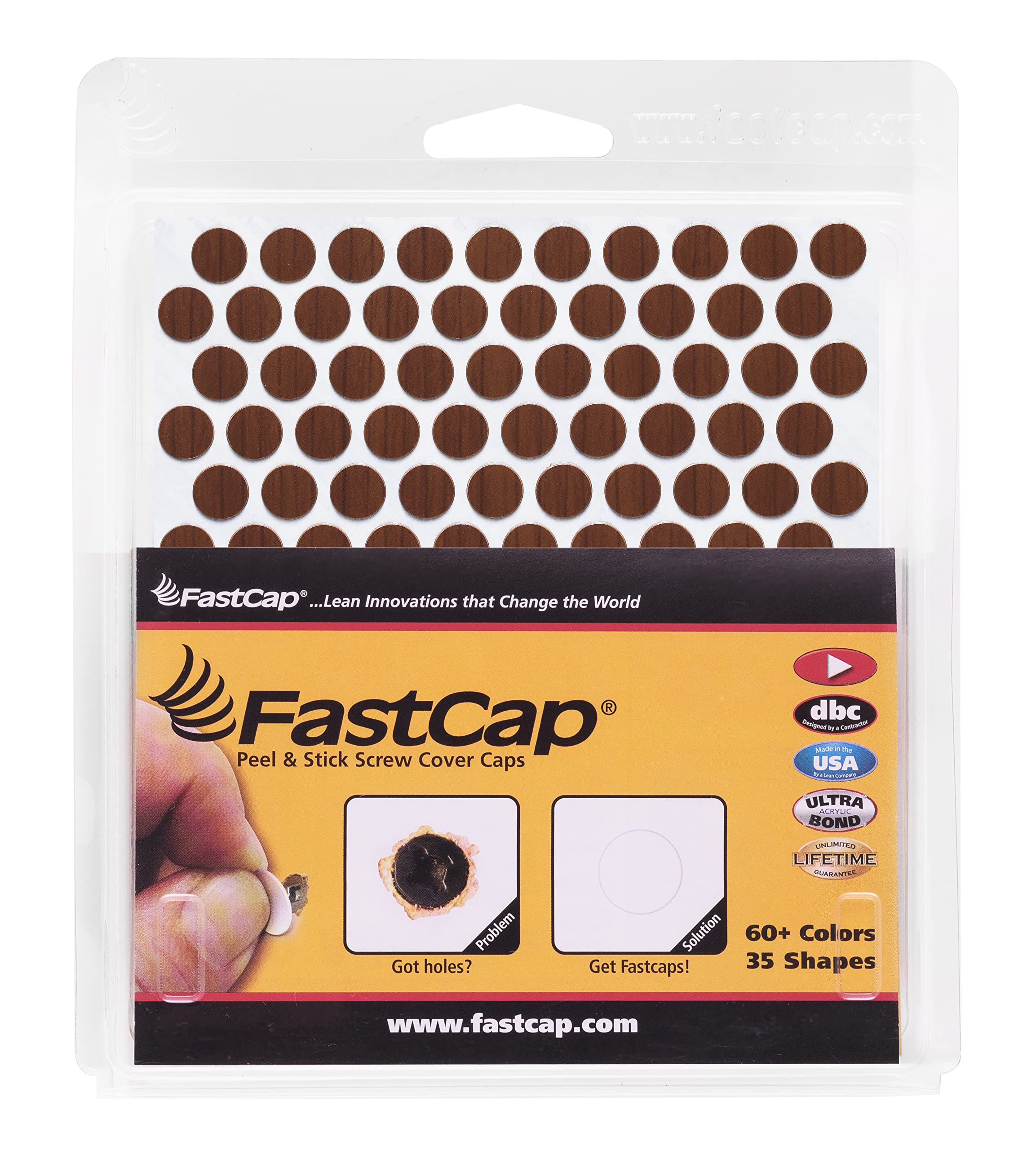 Cache-trous de vis 9mm FastCap pour cacher les fixations apparentes sur meuble Bourbon cerise