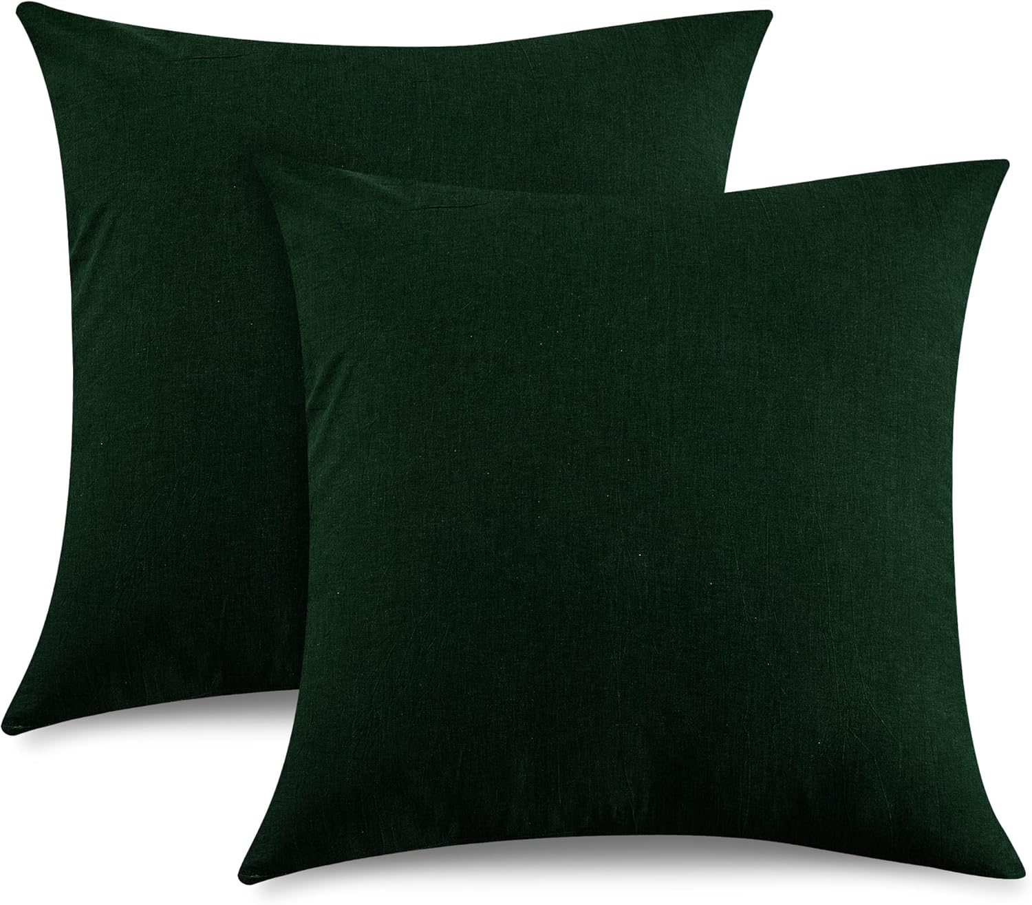 ATsense Euro Pillow Sham Covers, 100 Washed Cotton Linen