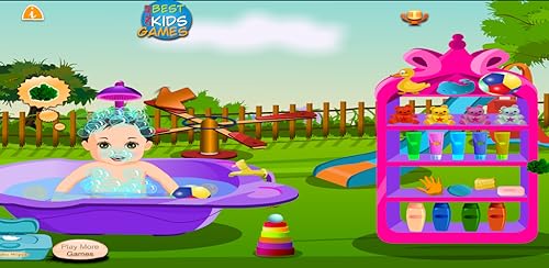 Kids Game: Garden Baby Bathing