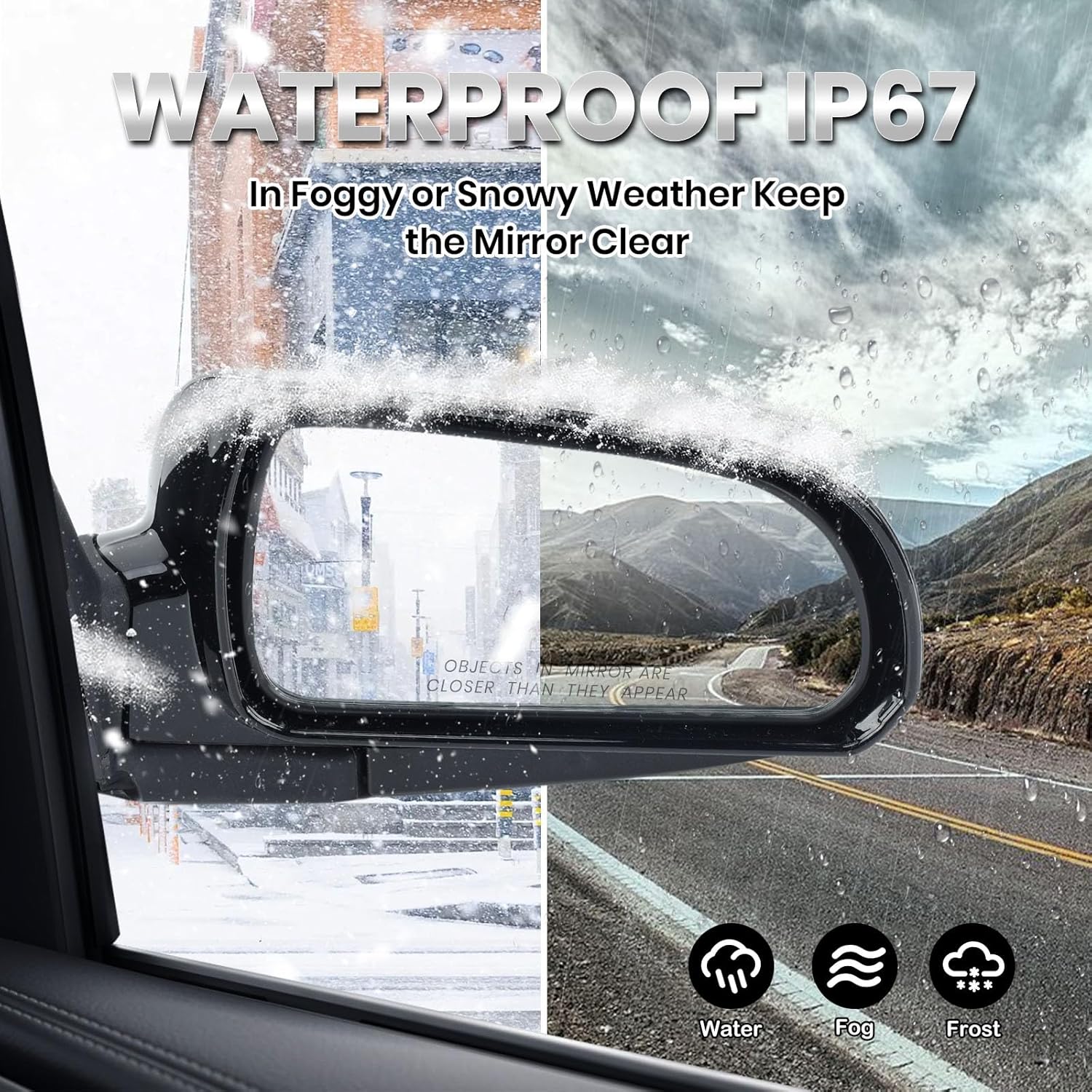 Right Passenger Side Mirror Compatible with Hyundai Sonata 2006 2007 2008 2009 2010 Power Glass Manual Folding Heated Glossy Black (5 Pins) Replace # 87620-0A000