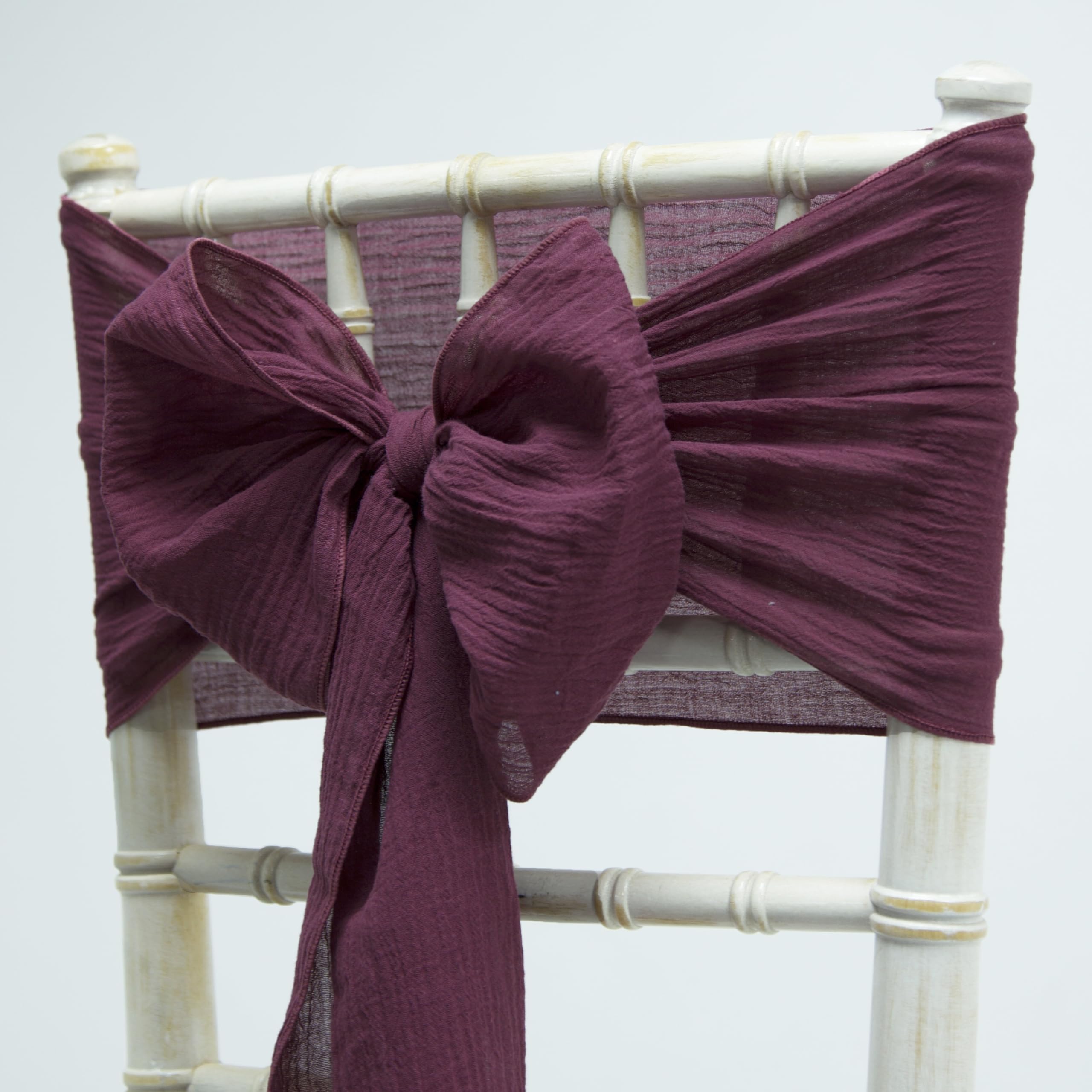 Decor Essentials Berry Cheesecloth Chair Sash For Rustic Wedding Chair Covers Chiavari Chairs (Berry)