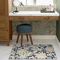 Vista 21 de Vintage Bohemian Entry Rug, 2x3 Small Entryway Rug Boho Kitchen Rugs Non-Slip Washable Indoor Door Mat, Distressed Floral Soft Accent Throw Rugs for