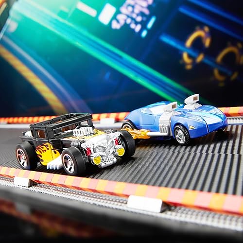 Miniatura 10 de Transformers Colaborative Hot Wheels x Bone Shaker, figura de acción de robot de clase de lujo de 5 pulgadas que se convierte en automóvil, juguetes