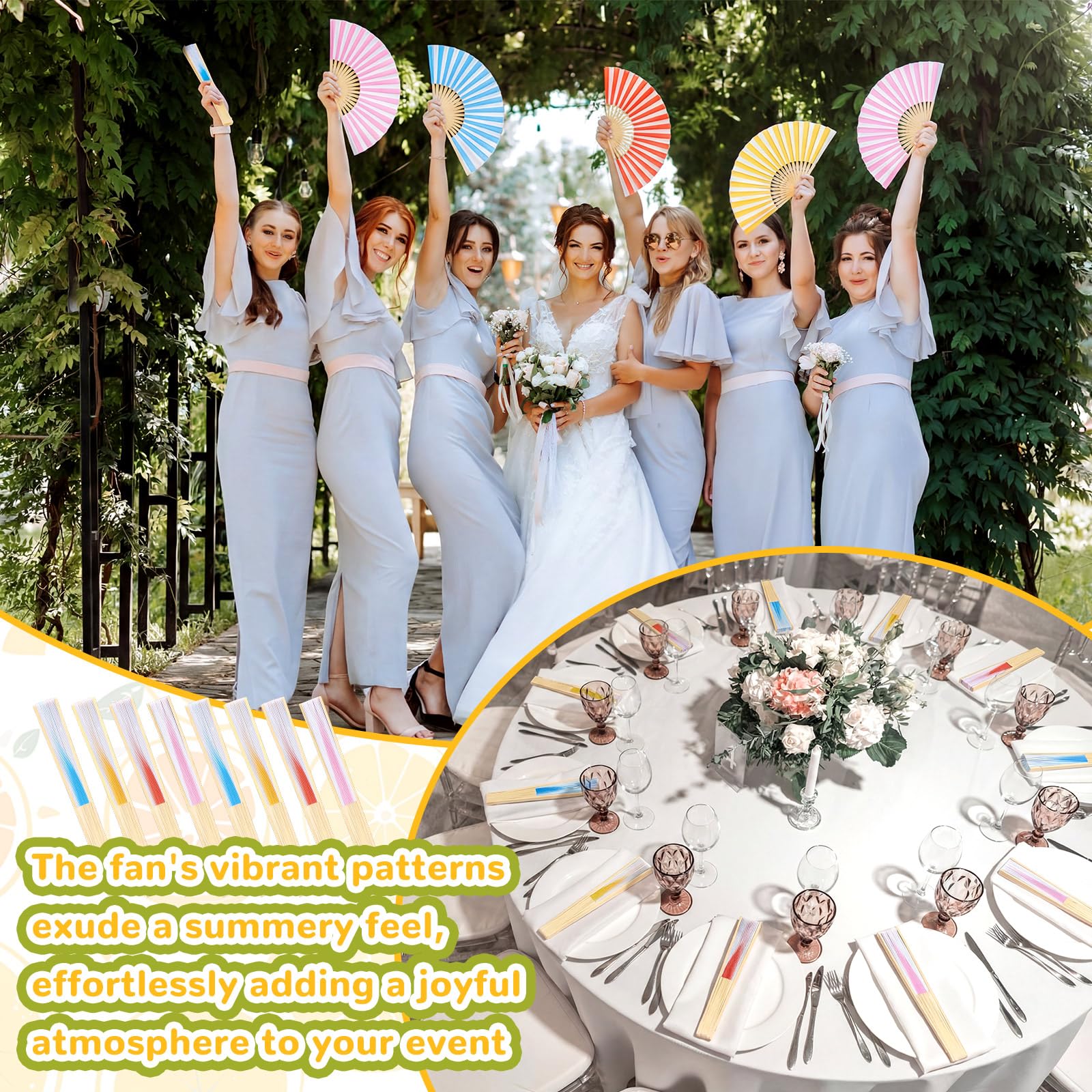Mehrfarbiger Faltfächer aus chinesischem Papier, faltbar, für Frauen, bunte Papierfächer, dekorative Hände, Fächer für Frauen, Hochzeit, Kirche, Party, Gastgeschenke, Heimdekoration, Geschenk