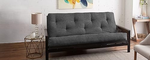 Miniatura 258 de Poly Solid - Colchón de futón completo, 8 pulgadas, color azul polvoriento Negro -,Azul,rosado (Blush Pink),Borgoña,Burnt orange,2-Burnt