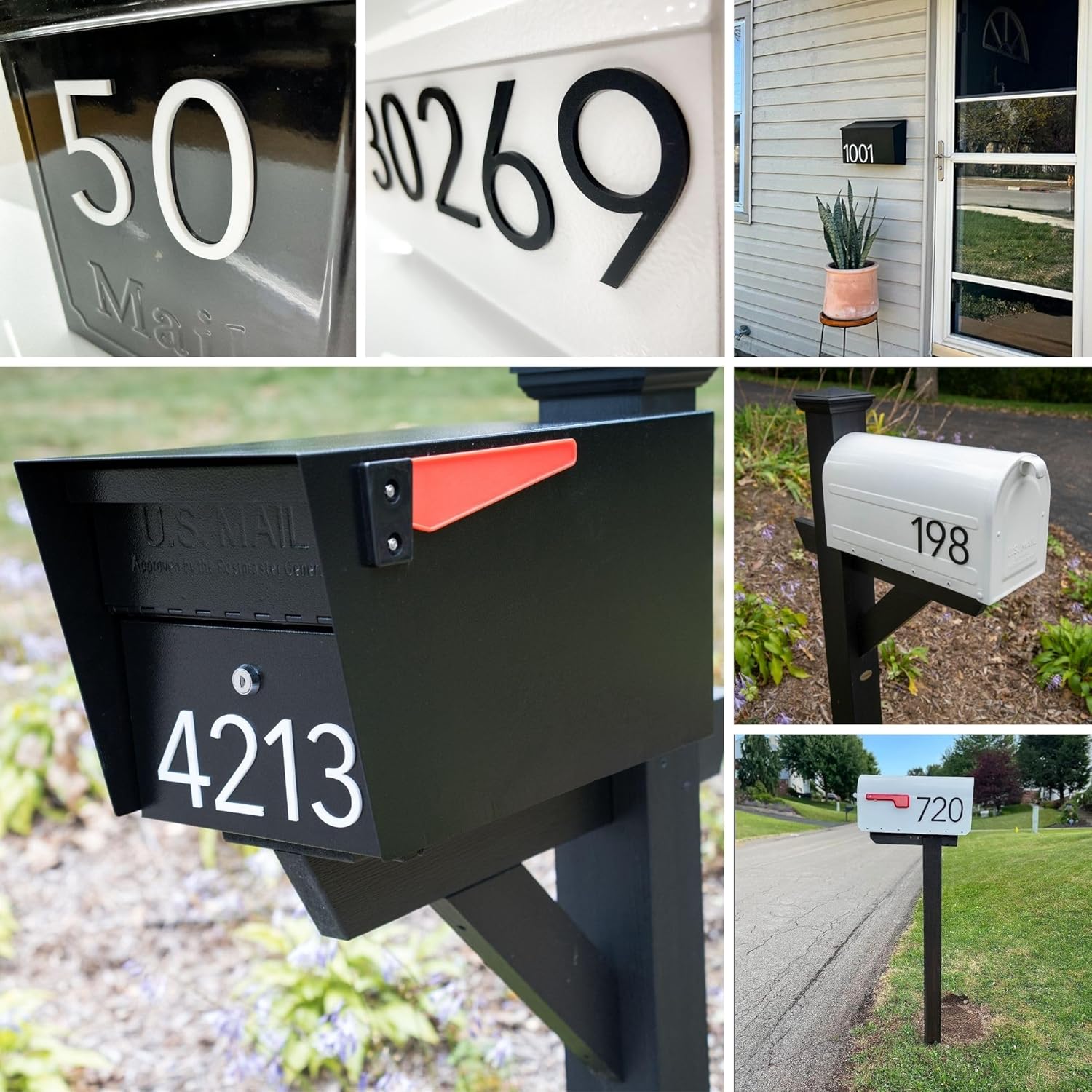 Discovered Designs – Premium Individual 3D Acrylic Mailbox Number - 2 in, 3 in, 4 in – Self Stick – Long Lasting – Weatherproof – Made in USA (Black)